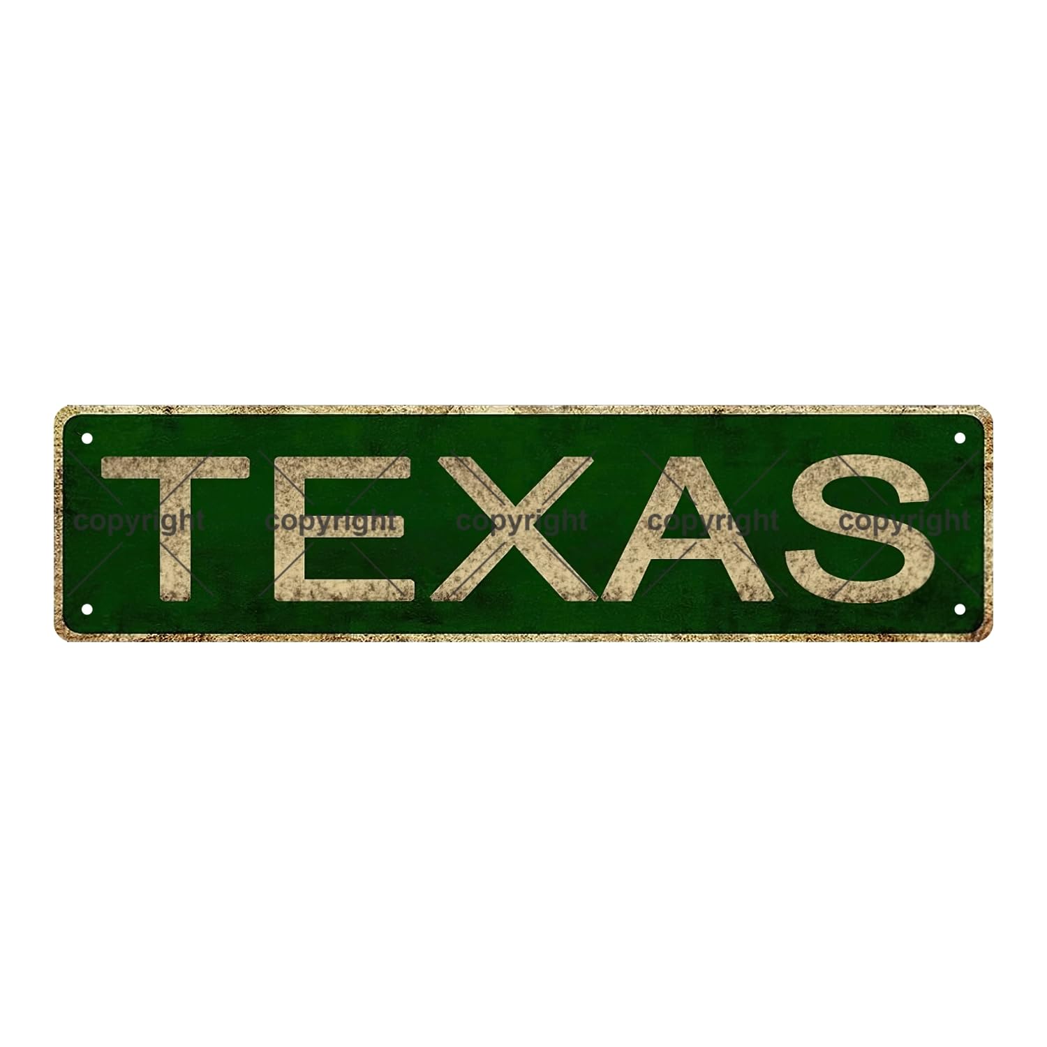 TEXAS LOCATION Metal Tin Street Sign Bar Cafe Garage Cave Home Room Wall Bathroom Farmhouse Garden Porch Patio Decor, 16 x 4 Inc