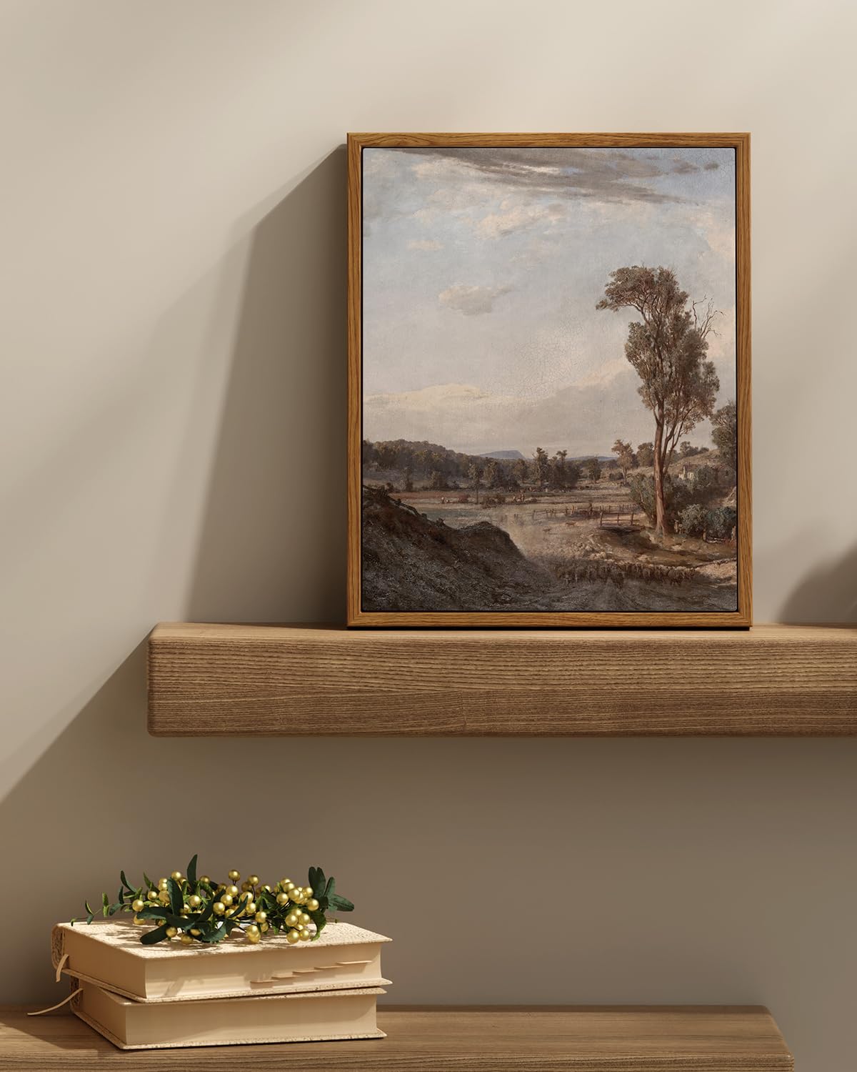 Insimsea Framed Wall Art For Living Room Classical Landscape Canvas Prints Decor Rustic Countryside Scenery Artworks Bathroom Pi