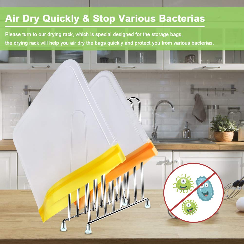 Ideatech Reusable Food Storage Bags Washable, 20Pack Reusable Freezer Bags, Bpa Free Reusable Ziplock Various Size, Plastic Free