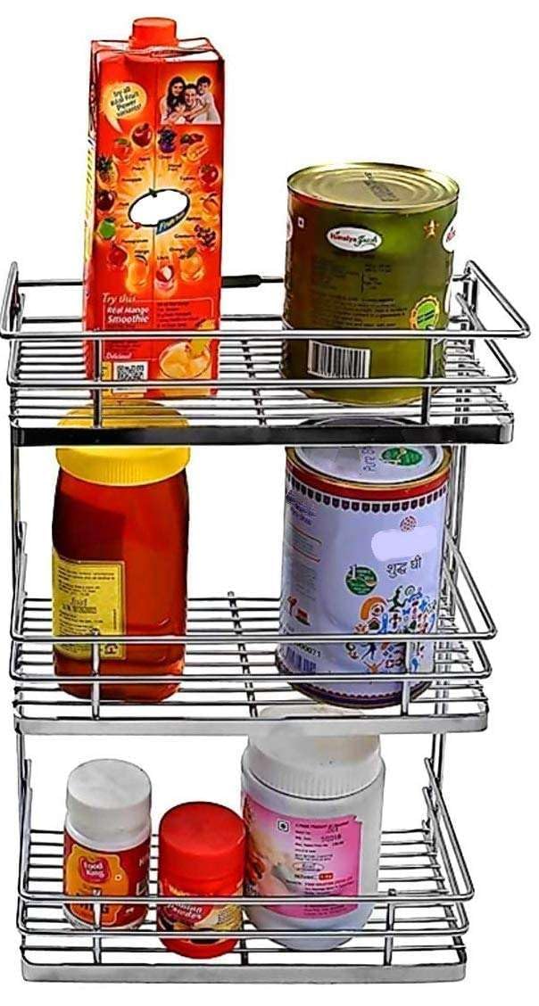 Dgools Stainless Steel Multipurpose Storage Rack/Shelf, 3 Layer Kitchen Rack, Bathroom Shelves And Racks Steel, Wall Mounted Org