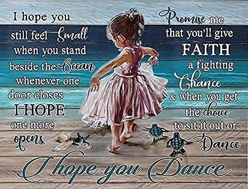 Wzvzgz Metal Vintage Tin Sign I Hope You Dance Metal Poster Metal Poster Plaques For Home Living Room Kitchen Cafe Bar Wall Deco
