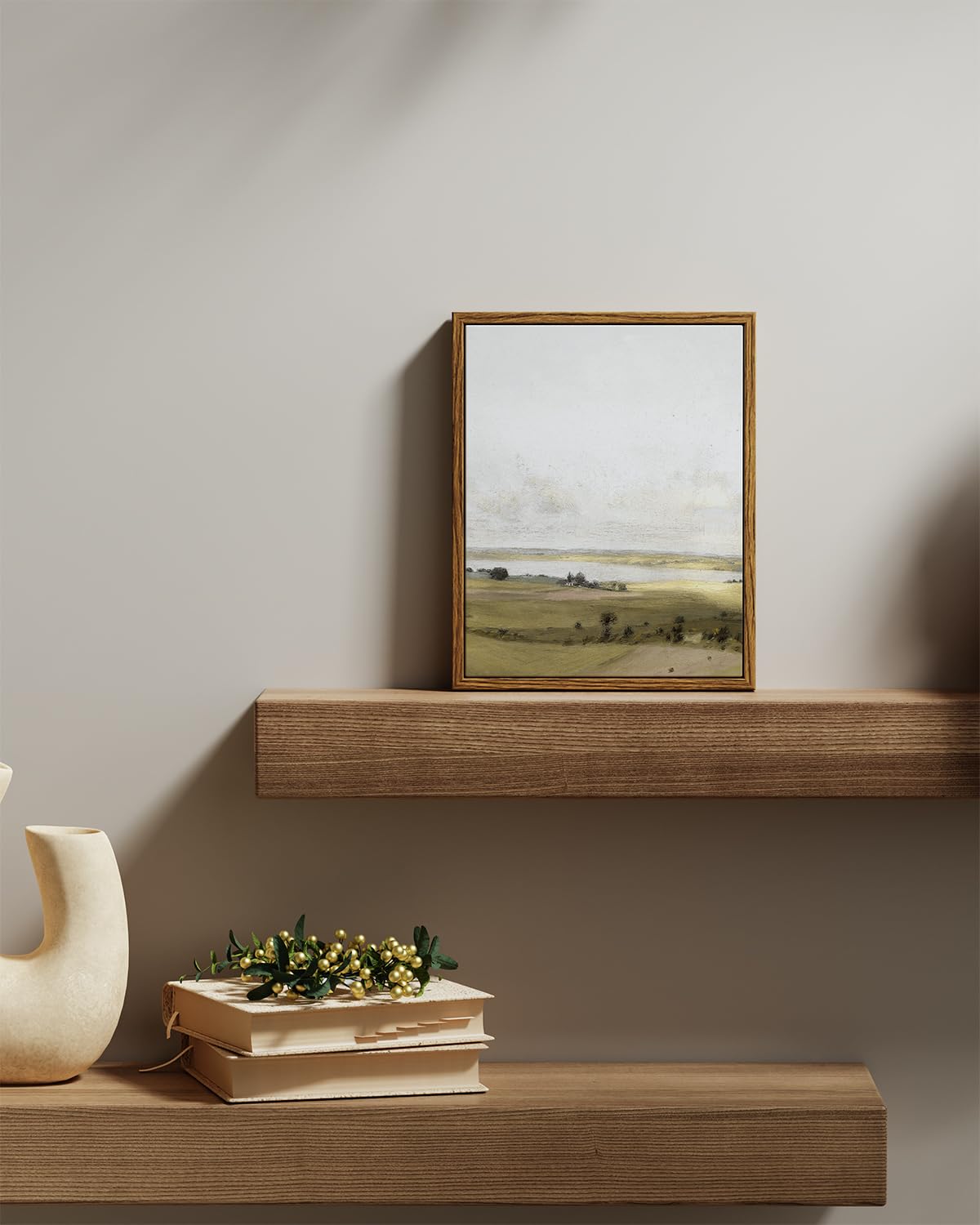 Viyyiea Vintage Nature Large Framed Wall Art, View Of Hilly Paintings ...