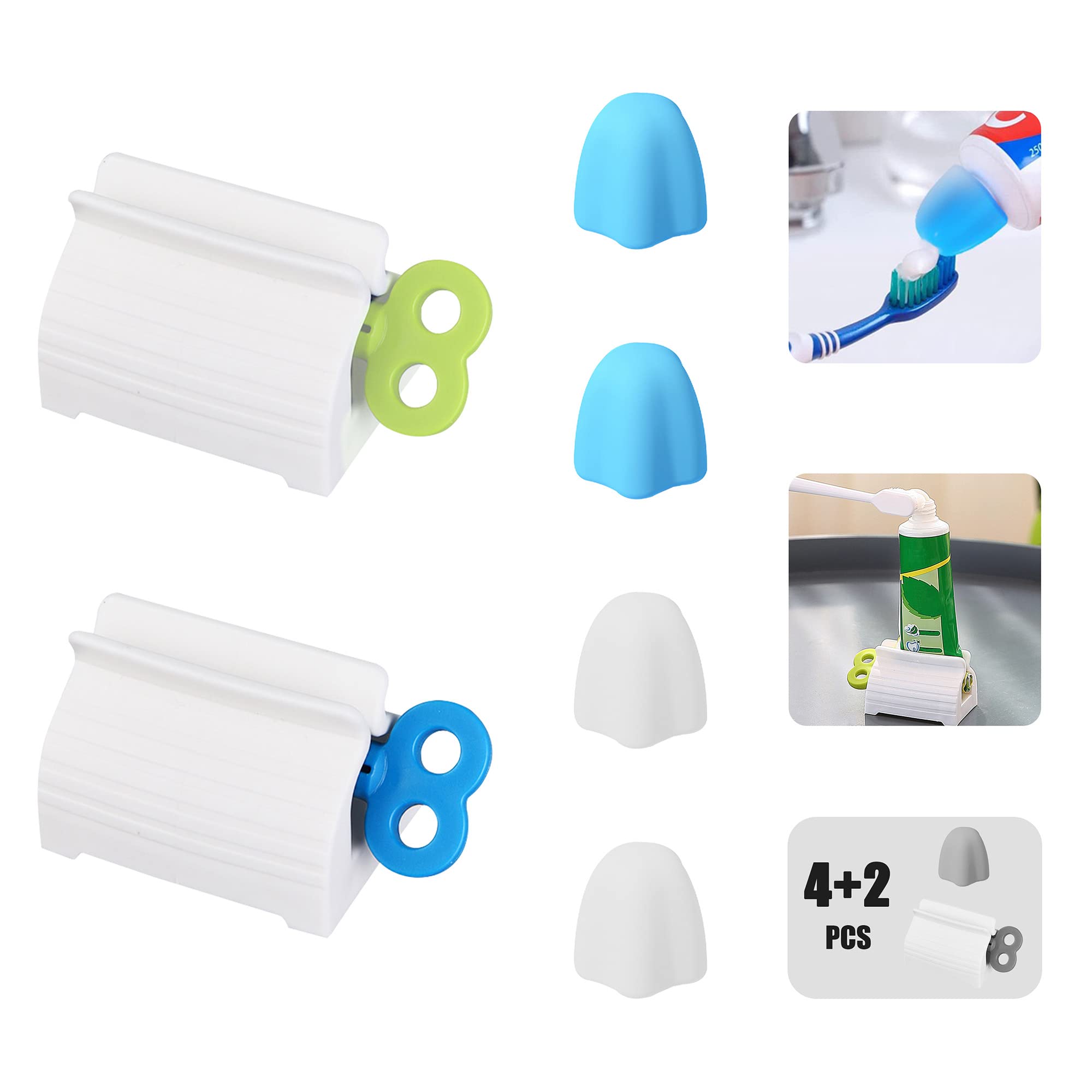 Self-Closing Toothpaste Caps,Tooth Paste Squeezer Topper,Silicone Dentifrice Tube Leak Proof Cover,Family Multipurpose Rolling D