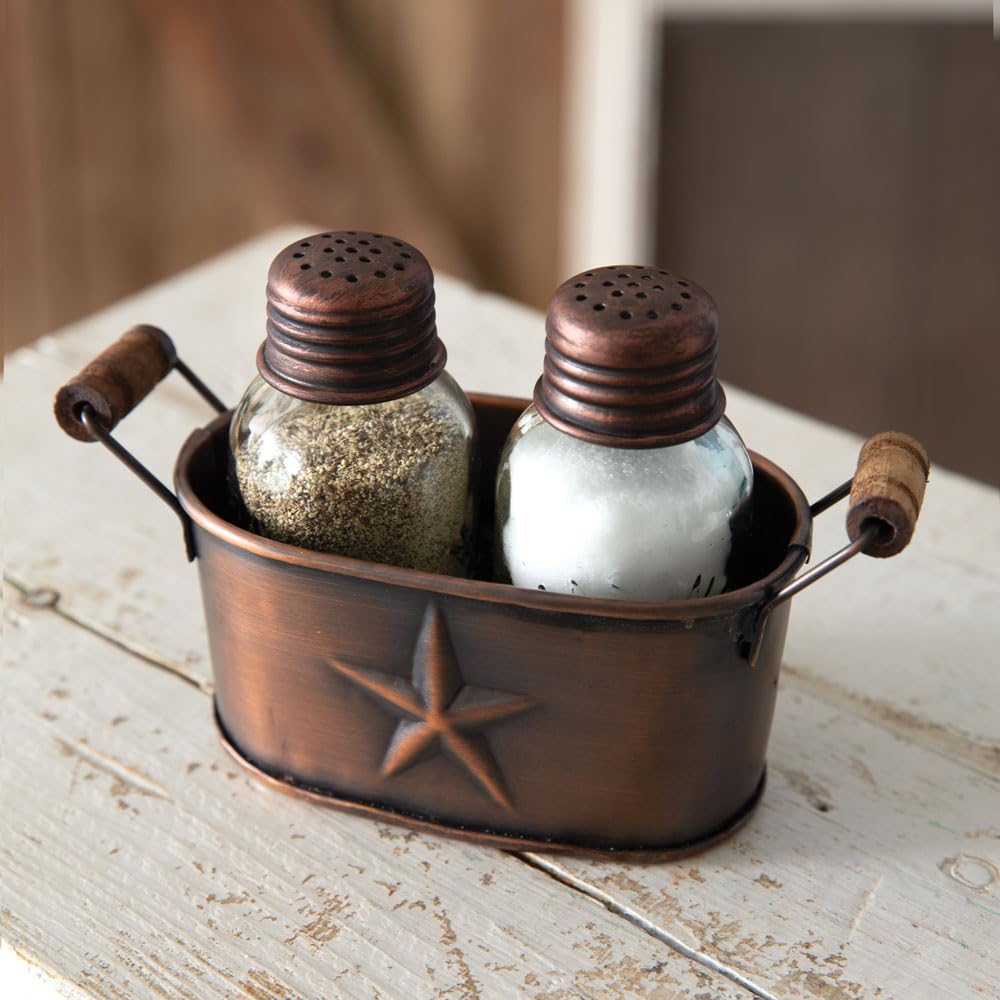 Western Star Salt And Pepper Caddy - Copper