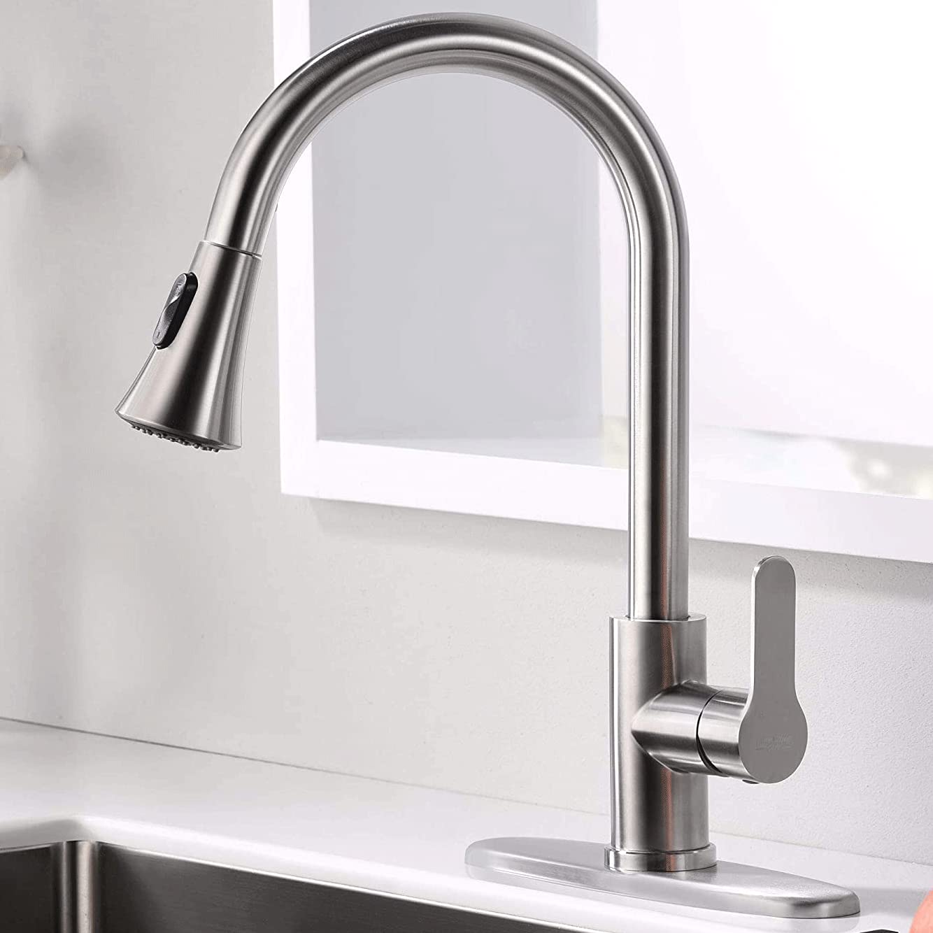 Amazing Force Kitchen Faucet With Pull Down Sprayer 2 Modes Stainless Steel Kitchen Sink Faucet Single Handle Faucet For Kitchen