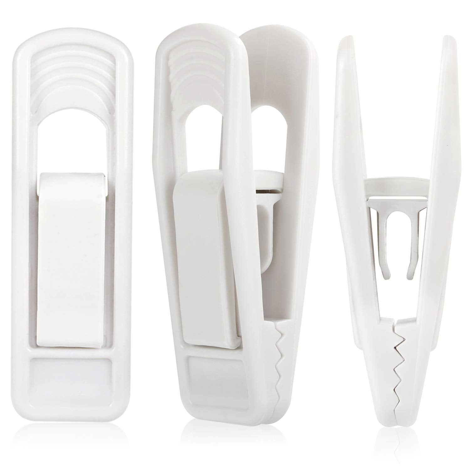 Tinfol 40Pc Hanger Clips - White Strong Pinch Grip Clips For Use With Slim-Line Clothes Velvet Hangers, Multi-Purpose Finger Cli