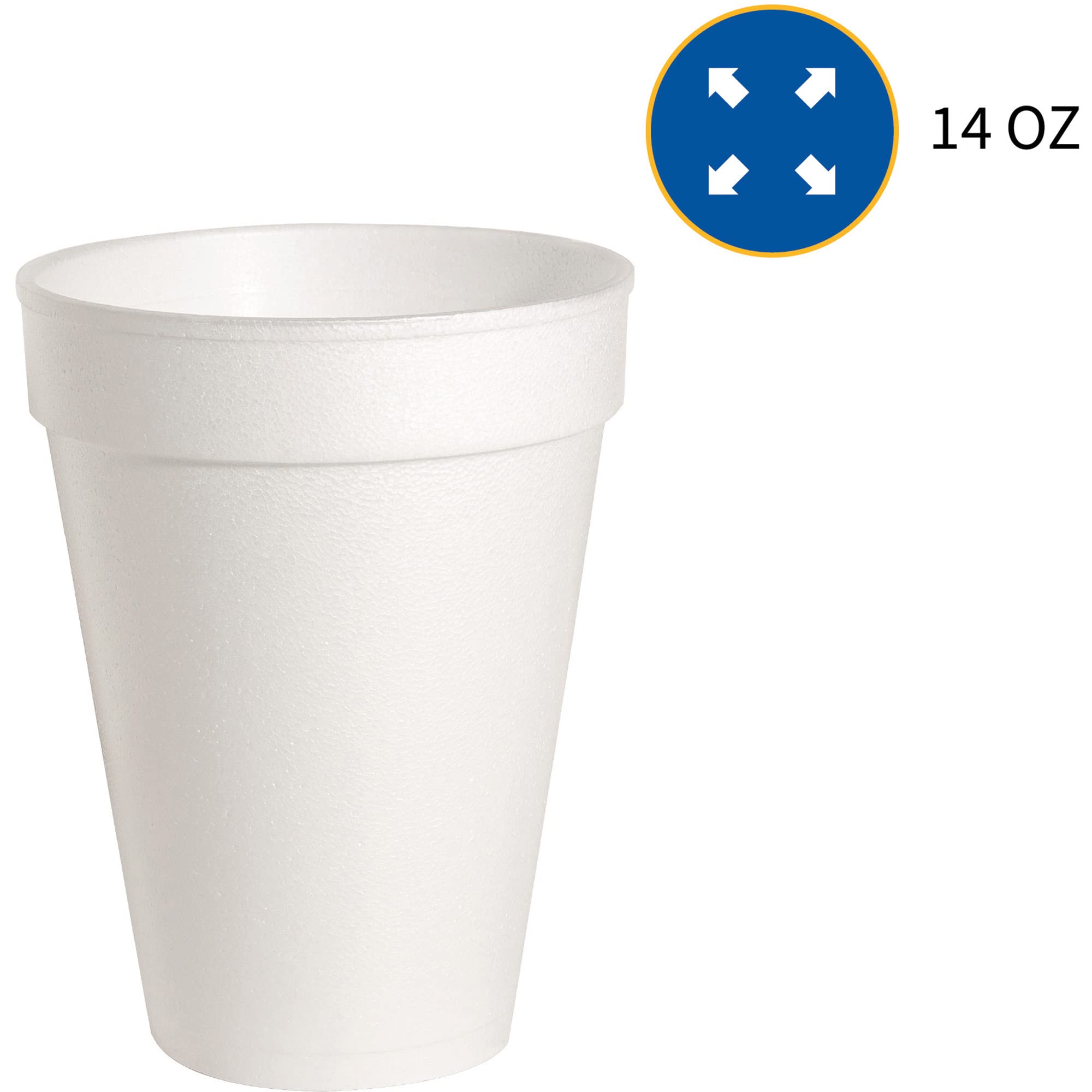 Genuine Joe 58553 Foam Cups, 14 Oz., 1000/Ct, White