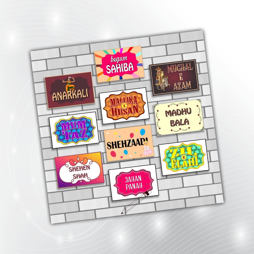 PartyStuff Mughals Theme Props  Mughal Party Props (10 Cards)