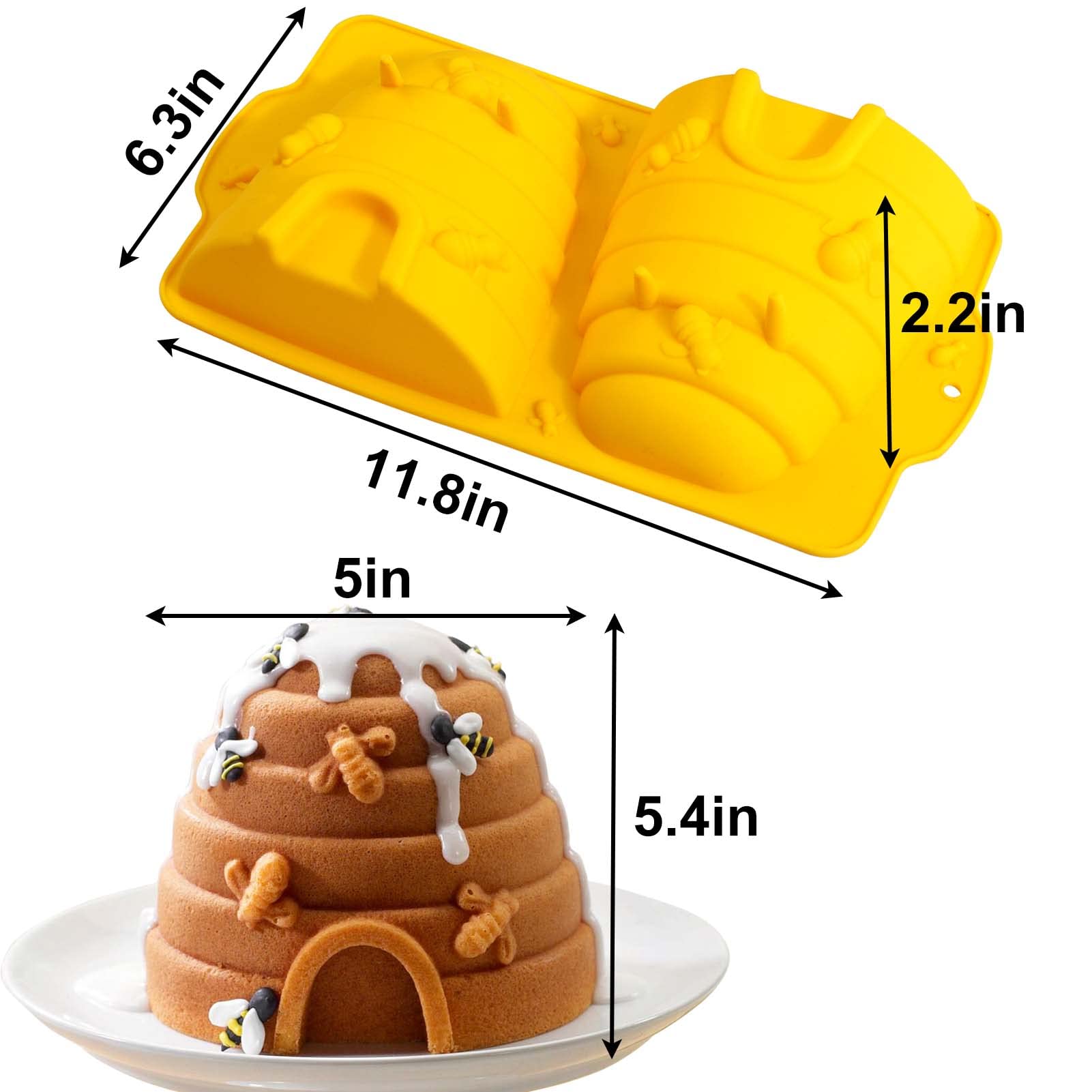 Vodolo Large Beehive Silicone Cake Mold/Bee Hive Cake Pan, Nonstick Bakeware For What Will It Bee Baby Shower Gender Reveal Part