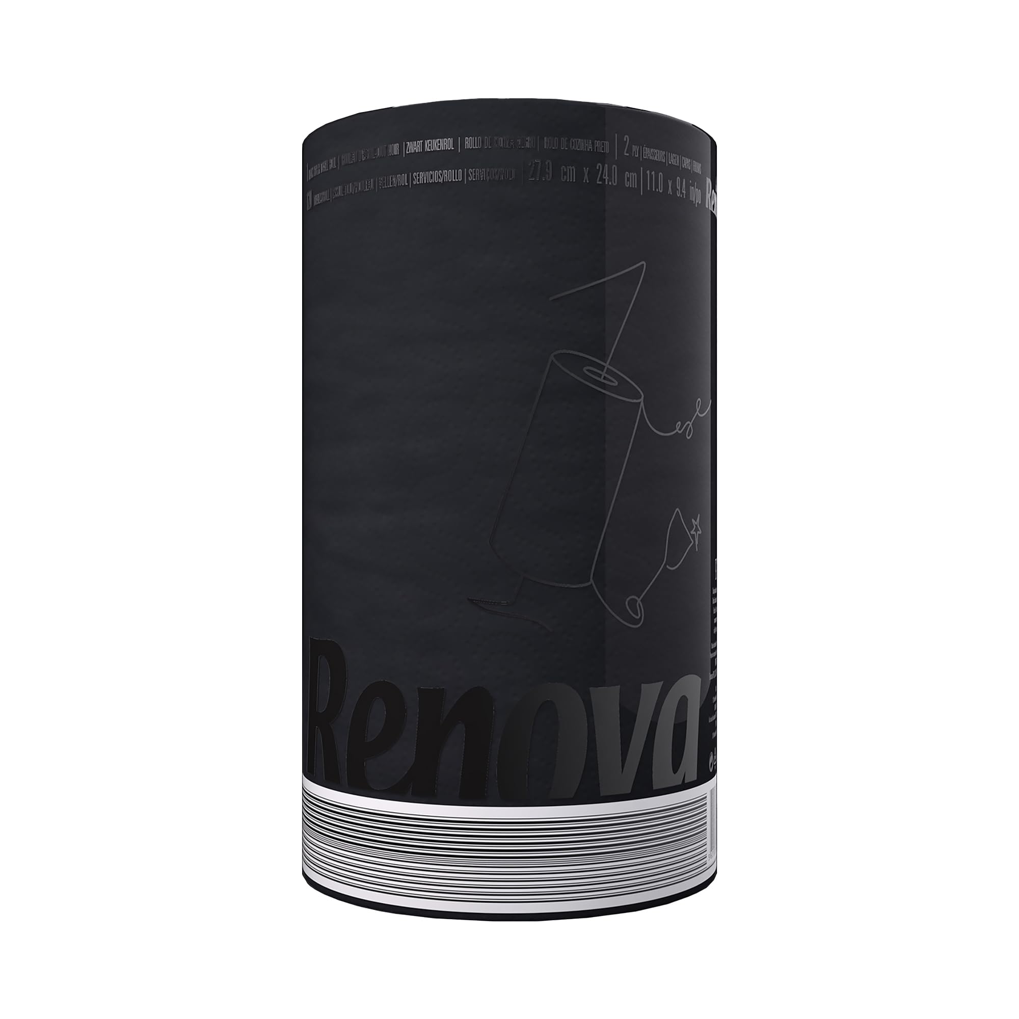 Renova Single Roll Kitchen Paper Towels  Black