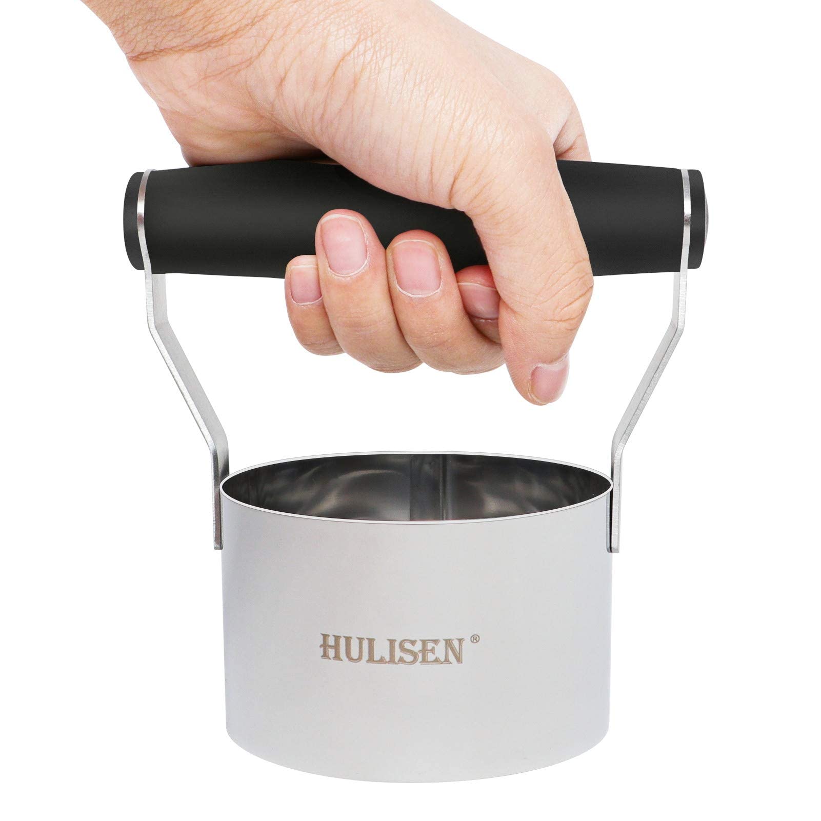 HULISEN 3 inch Biscuit Cutter  Stainless Steel Round Cookies Cutter with Soft Grip Handle  Gift Package