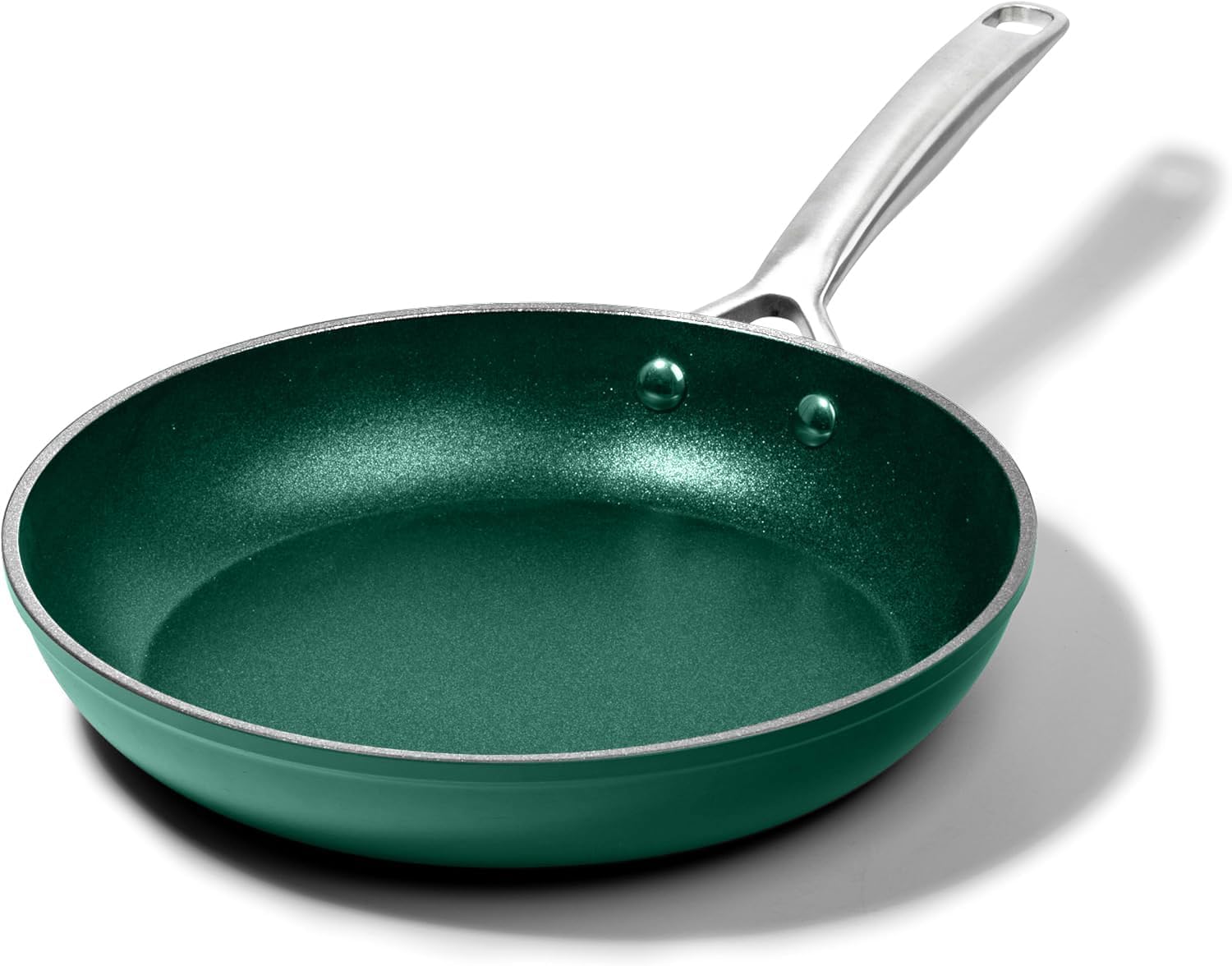 Granitestone 12 Inch Emerald Green Pan for Cooking, Large Non Stick Frying Pans Nonstick Frying Pan Skillet for Eggs, Omelette, 
