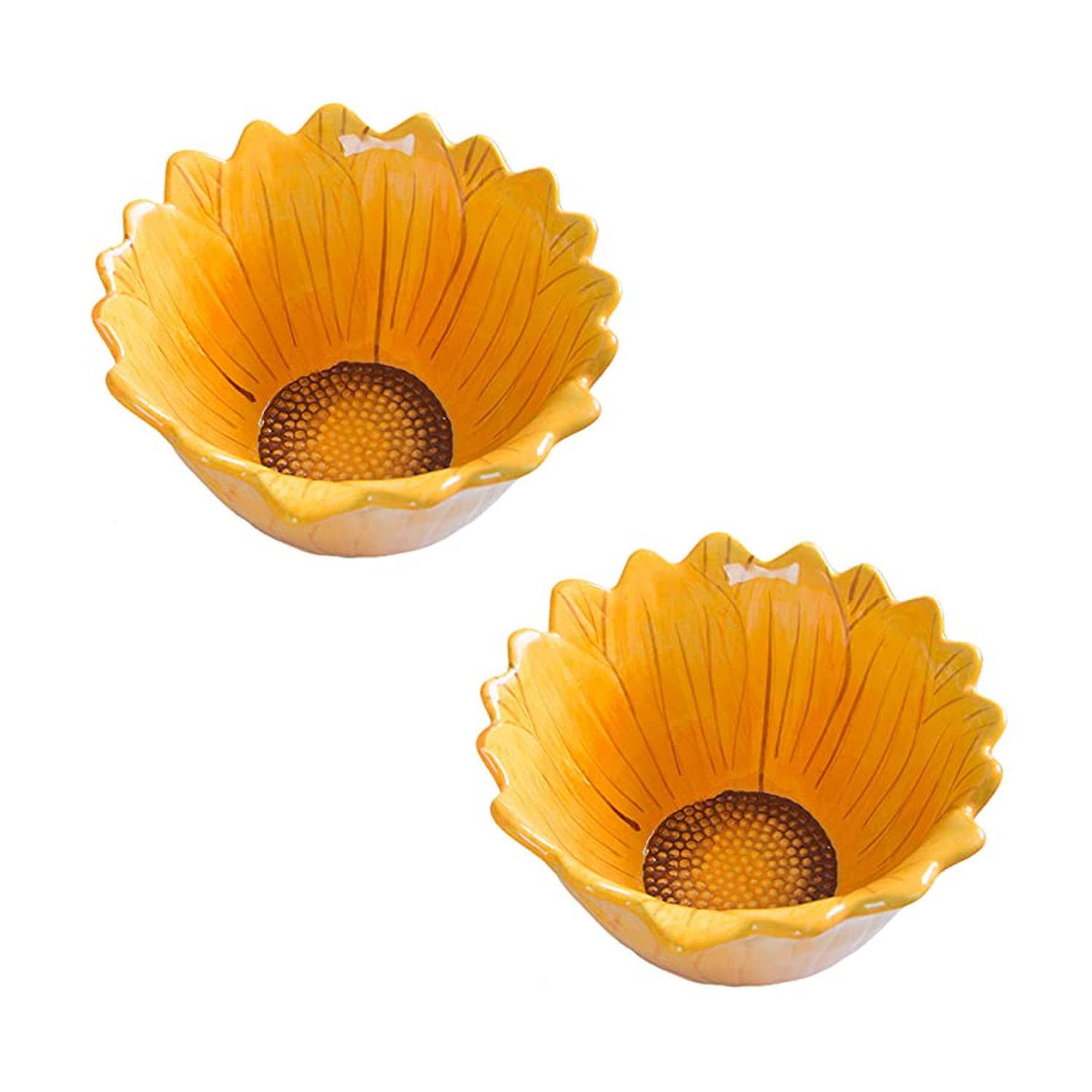 Bicuzat 6-Inch Candy Bowls, Sunflower-Shaped Snack Bowls, Set Of 2