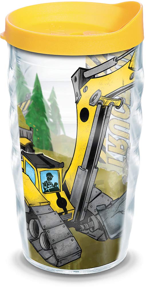 Tervis Construction Trucks Made In Usa Double Walled Insulated Tumbler Travel Cup Keeps Drinks Cold & Hot, 10Oz Wavy, Lidded
