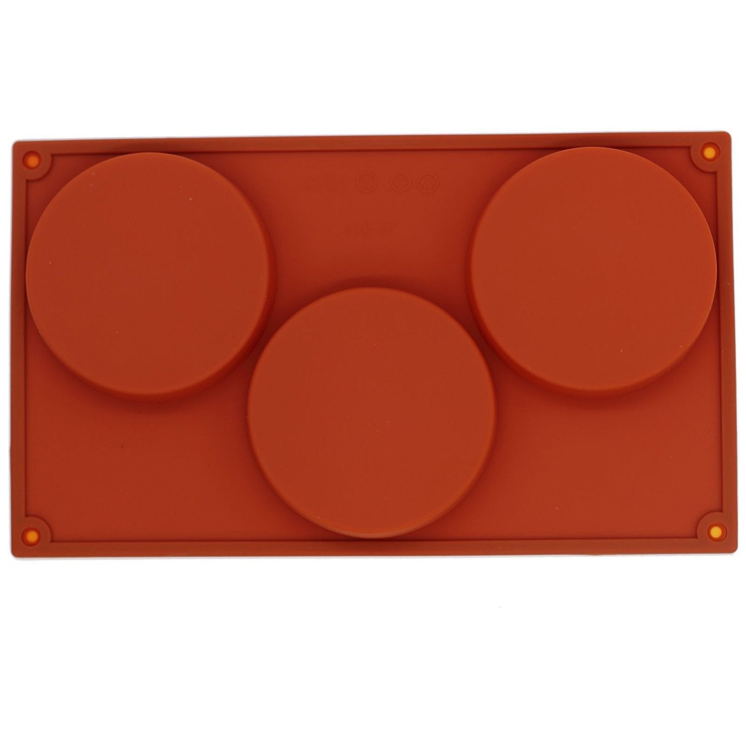 Obuy 3-Cavity Large Round Silicone Disc Cake, Pie, Custard, Tart And Resin Coaster Mold