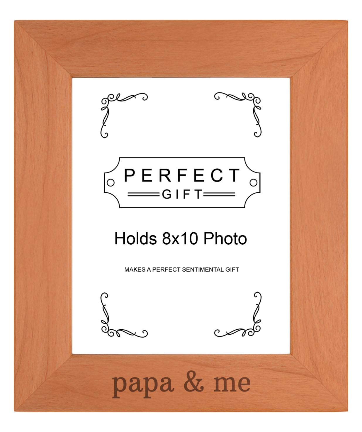 Personalized Gifts Sentimental Frame For Papa From Grandson Papa And Me Wood Engraved 8x10 Portrait Picture Frame