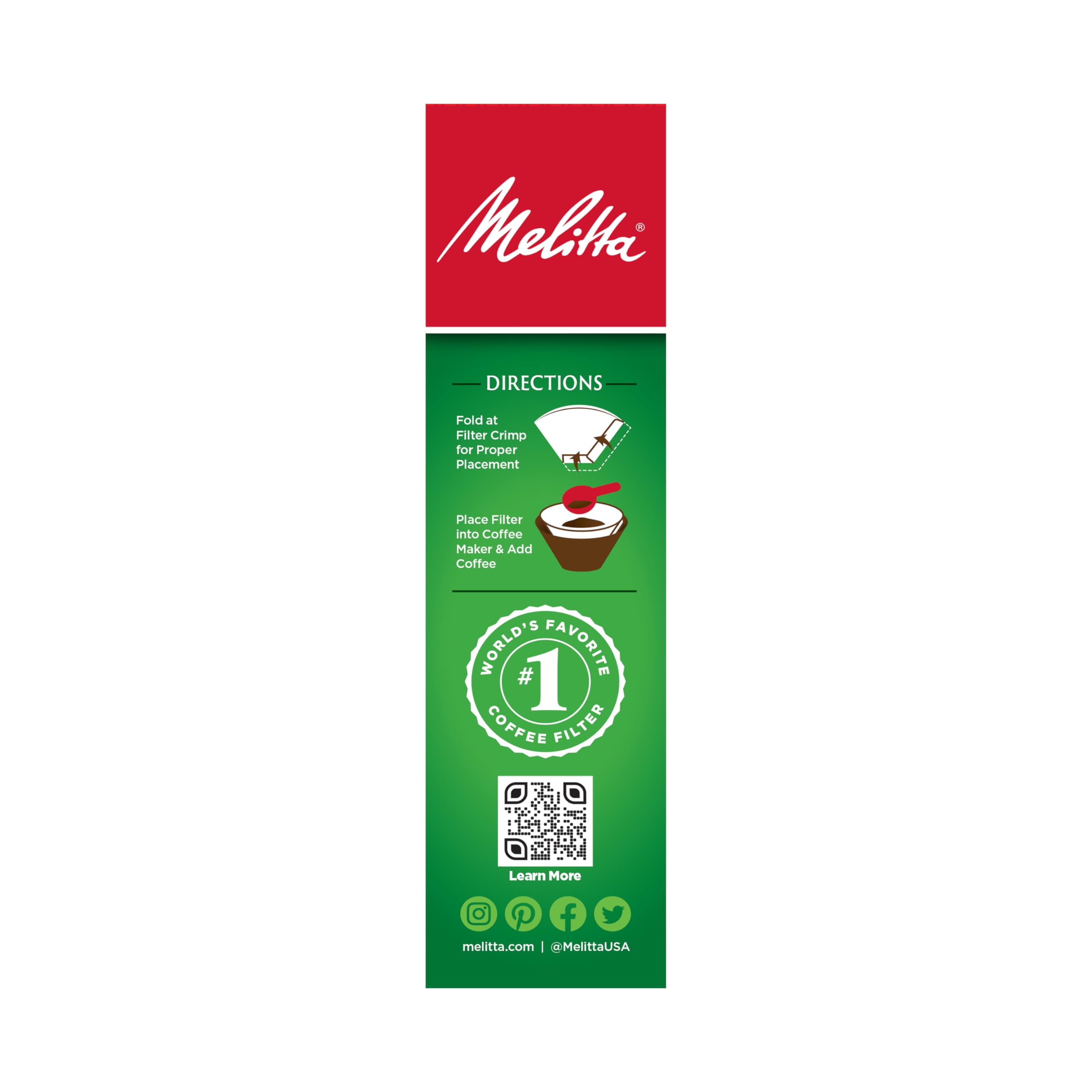 Melitta #4 Cone Coffee Filters, White, 100 Count (Pack Of 6) 600 Total Filters Count - Packaging May Vary
