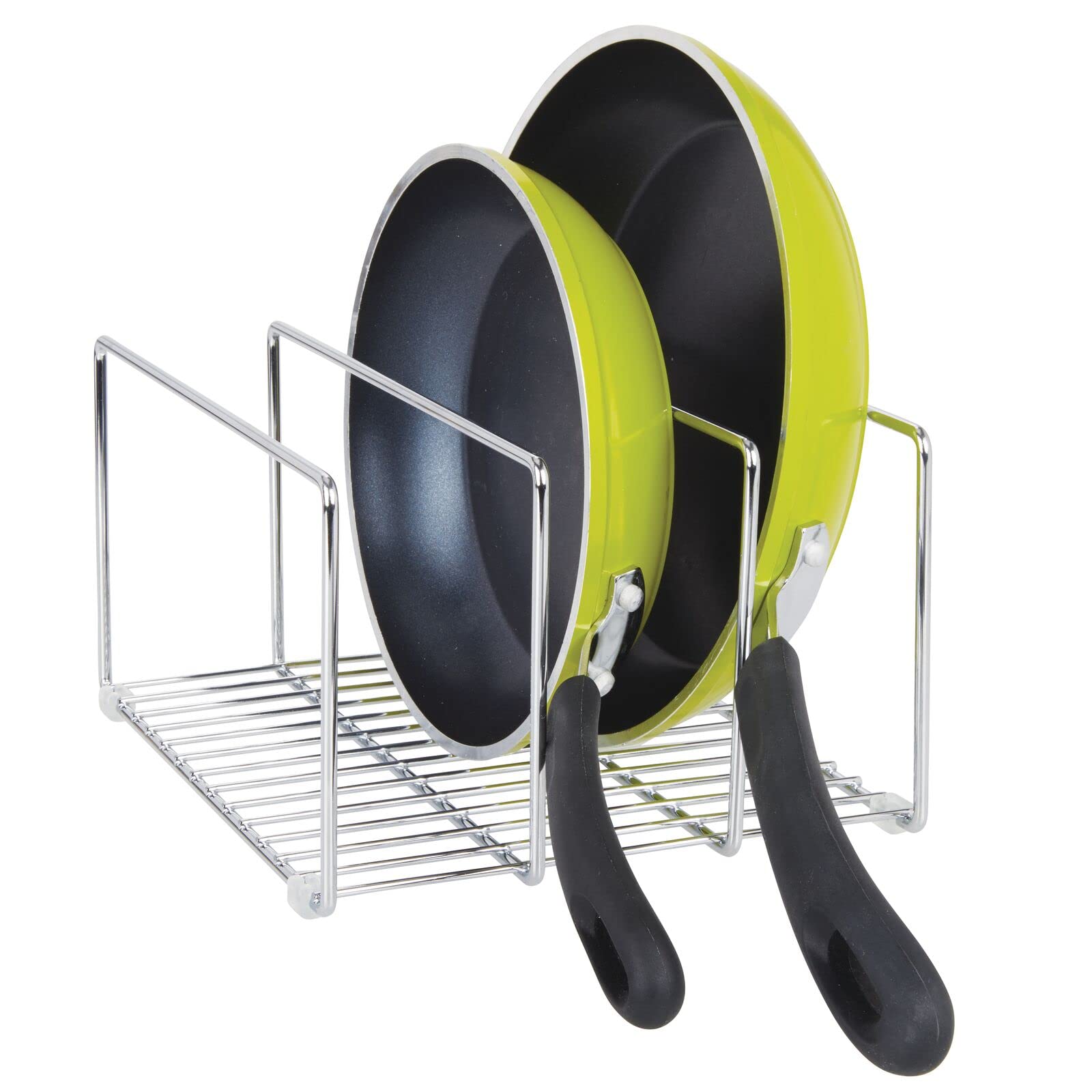 Mdesign 3 Slot Tray And Pan Rack  Metal Wire Rack For Pantry And Kitchen Storage  Freestanding Pan Lid Holder Also For Baking
