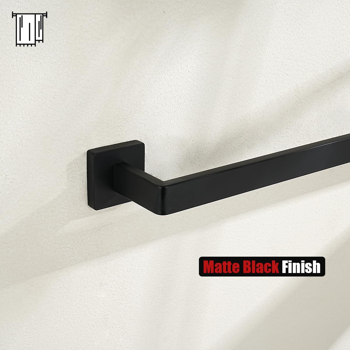Jqk Black Bath Towel Bar, 27 Inch 304 Stainless Steel Thicken 0.8Mm Bath Towel Rack Bathroom, Bath Towel Holder Matte Black Wall