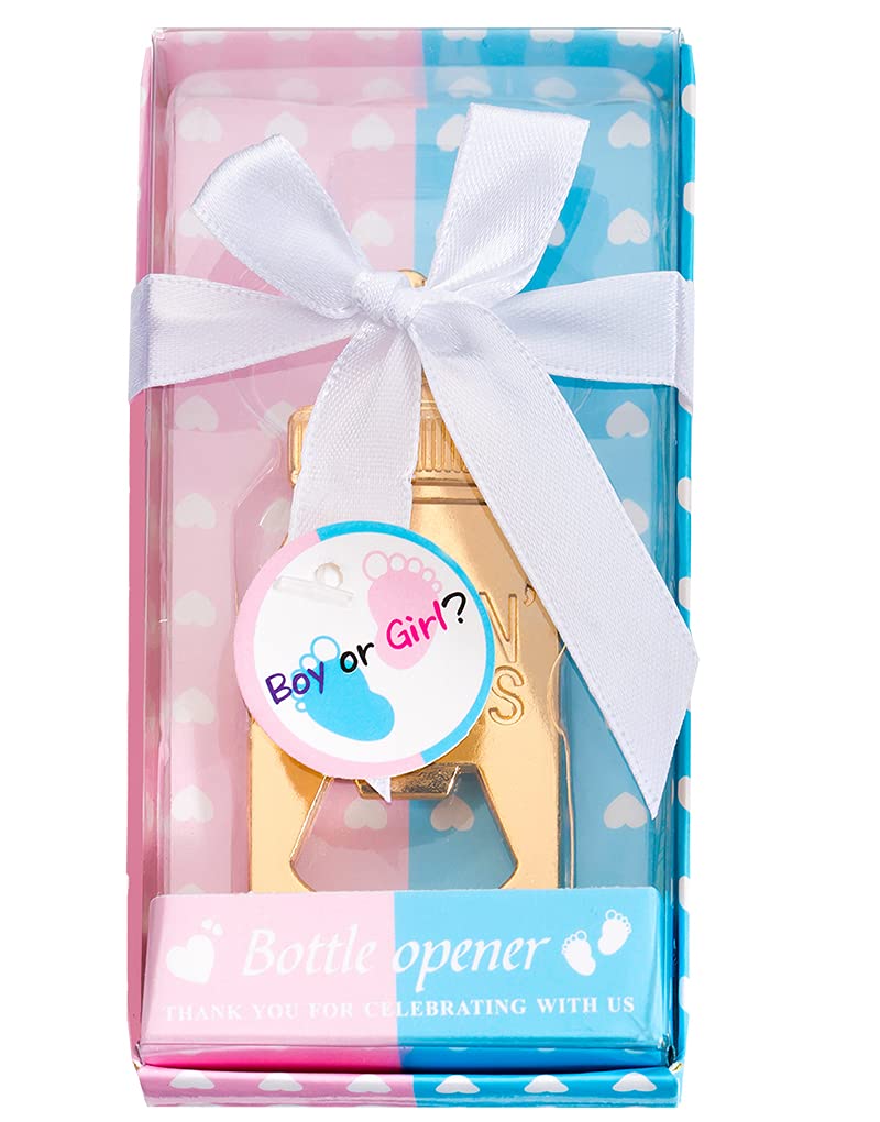 24Pack Baby Bottle Openers For Baby Shower Favors, Gifts, Decorations Souvenirs, Poppin Bottles Openers With Gifts Box Used For
