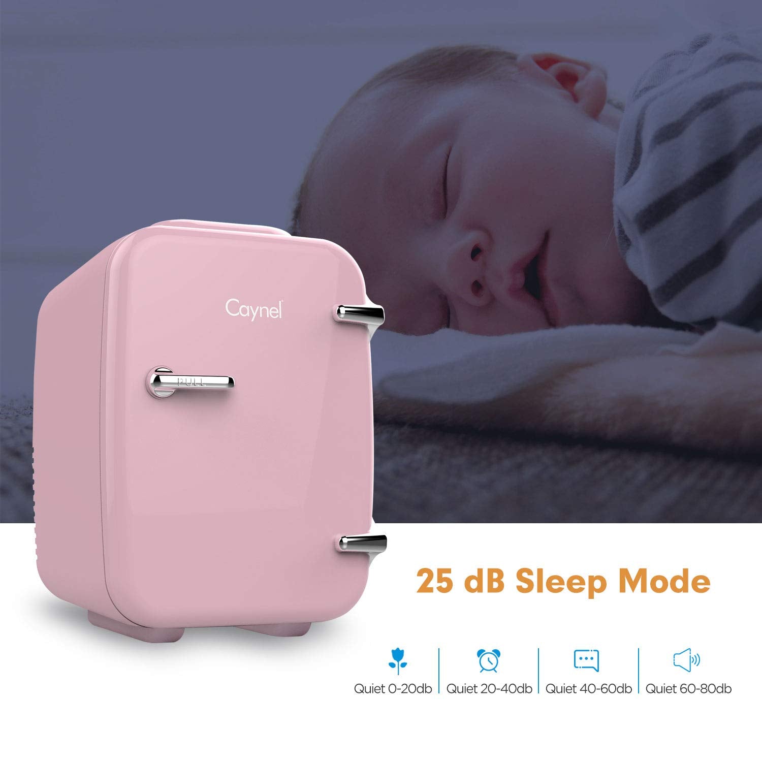 Caynel Mini Fridge Portable Thermoelectric 4 Liter Cooler And Warmer For Skincare, Eco Friendly Beauty Fridge For Foods,Medicati