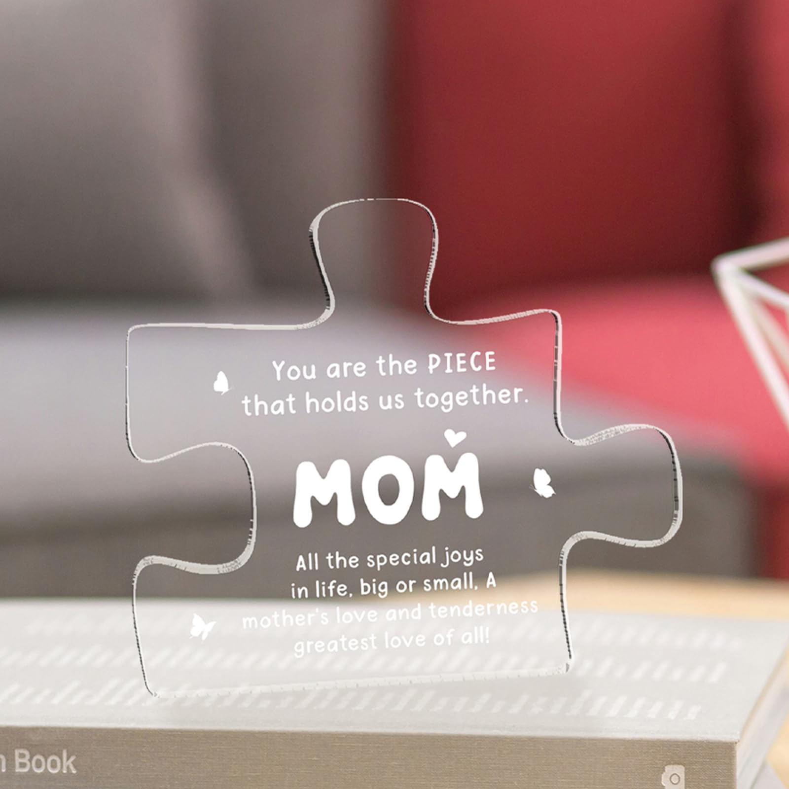 Mothers Day Birthday Gifts for Mom from Daughter Son Engraved Acrylic Block Puzzle Plaque Decorations Home Decor Birthday New Ye