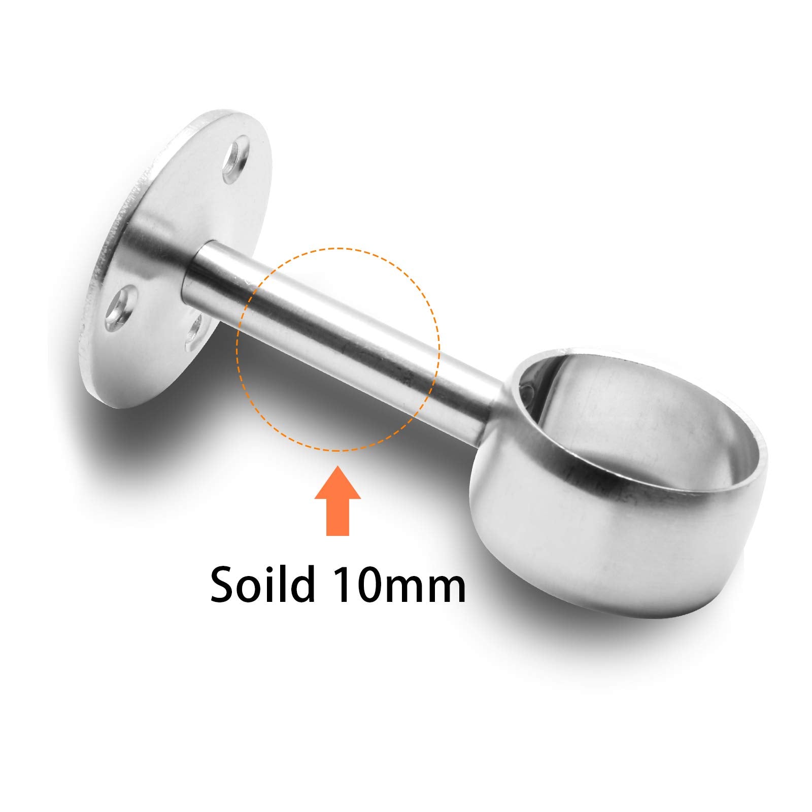 Jiozermi 8 Pcs 1 Inch Ceiling Mount Curtain Rod Bracket, Flange Closet Rod Holder, Heavy Duty Stainless Steel Shower Curtain Rod