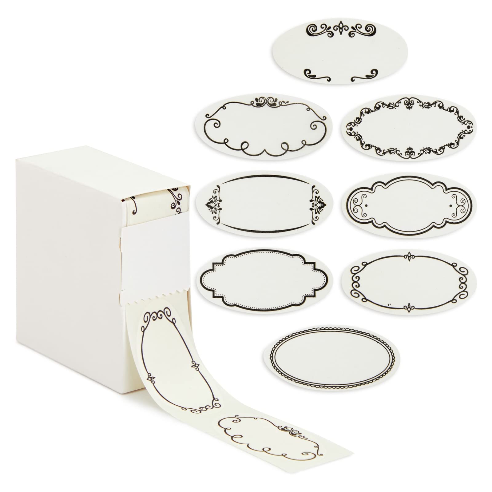 300 Piece Dissolvable Labels For Food Containers And Mason Jars, Stickers In 8 Designs For Labeling Kitchen And Pantry Canning J