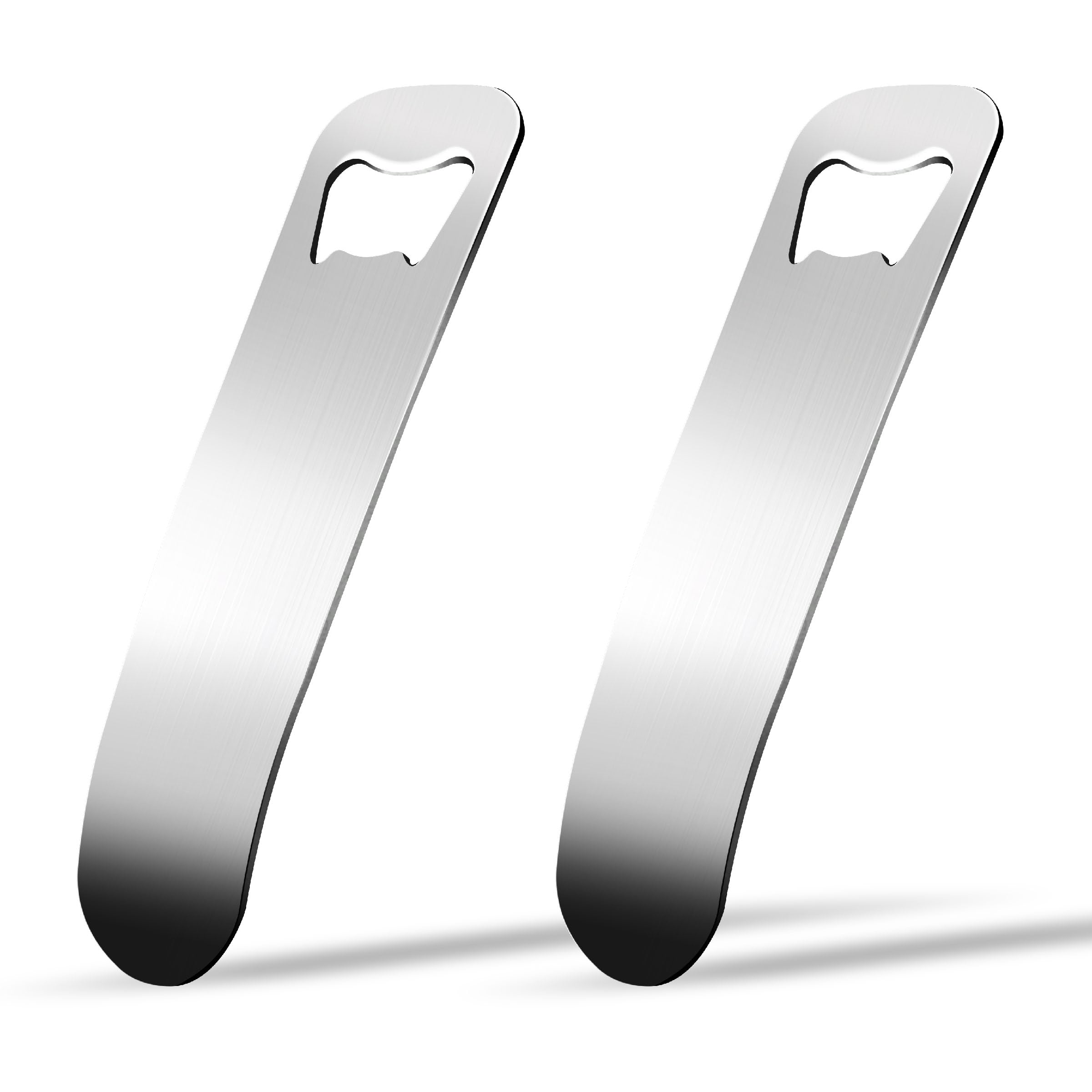 2 Pcs Stainless Steel Flat Bottle Openers, 5.11Inch Bar Tools