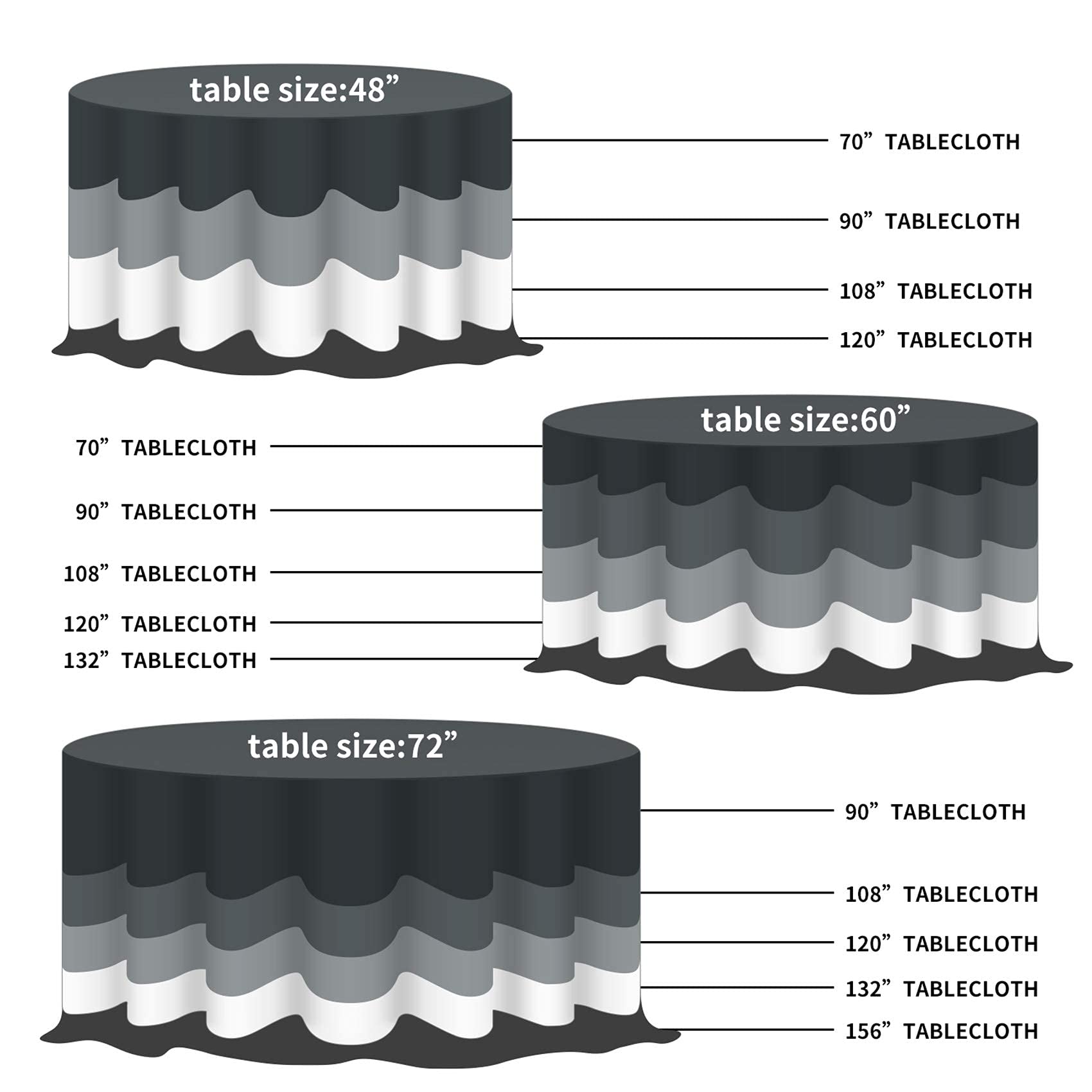 132 Inch Round Tablecloth Washable Polyester Table Cloth Decorative Table Cover For Wedding Party Dining Banquet(132 Inch, Medit