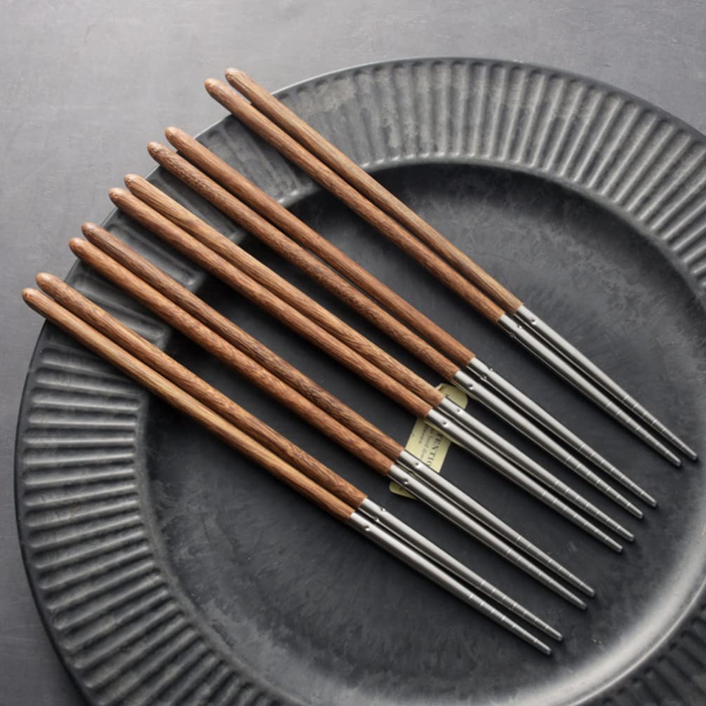Metal Chopsticks 5 Pairs Sushi Chopsticks Sashimi Chopsticks Stainless Steel Japanese Chopsticks With Wood Handle Chef Tradition