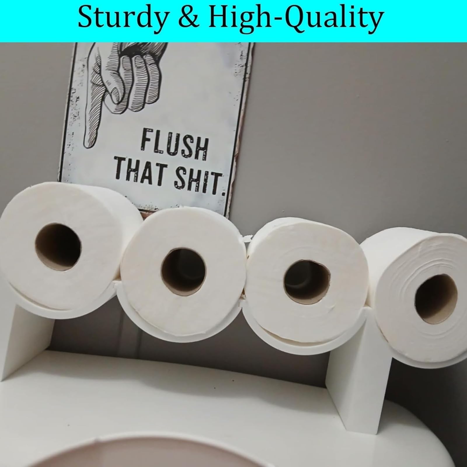 heureary Poop Toilet Paper Holder Shelf - Unique 3D Printed Bathroom Decor, Functional Wall Art, Model MKVSMVEEC-1PC