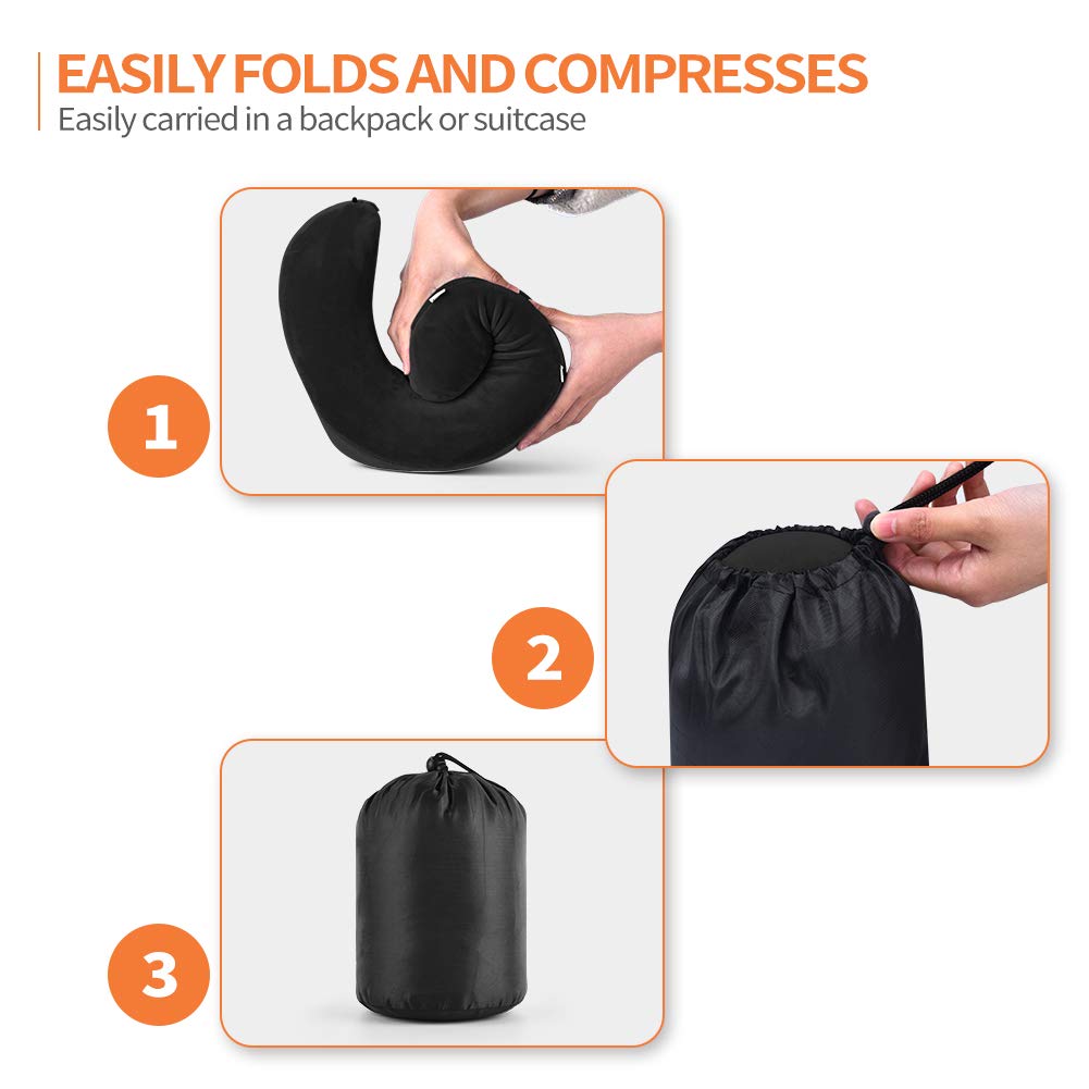 Niwlix Travel Pillow Memory Foam Pillow, Neck Pillow For Airplane, Neck & Head Support Pillow For Sleeping Rest & Car, Travel Pi