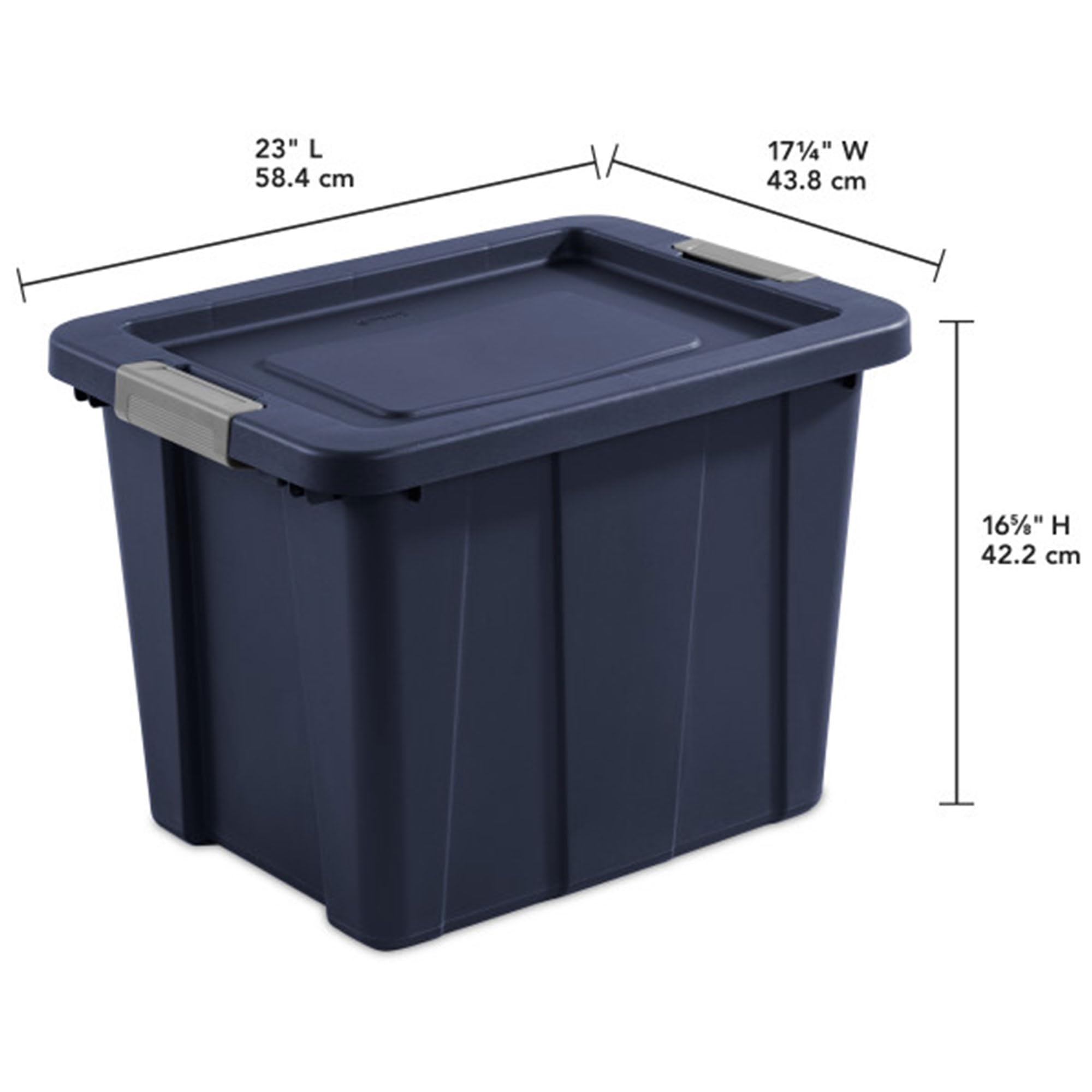 Sterilite 18-Pack Storage Bins With Lids, Heavy Duty Totes, Tuff1, 18 Gallon, Dark Indigo
