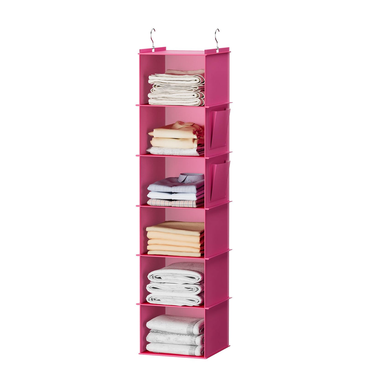 Youdenova Hanging Closet Organizer, Closet Hanging Storage Shelves (Pink)