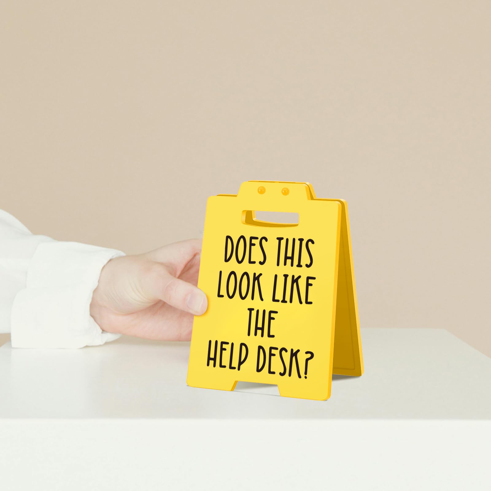 Funny Office Desk Sign - Sarcastic Cubicle Decor for Coworker, Boss, Employee - Gag Gift for Birthday, Christmas, or White Eleph