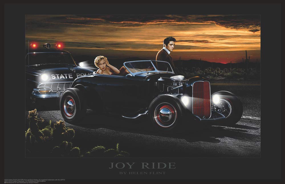 Elvis And Marilyn - Joy Ride - By Helen Flint - Mini Poster - 17'' X 11''