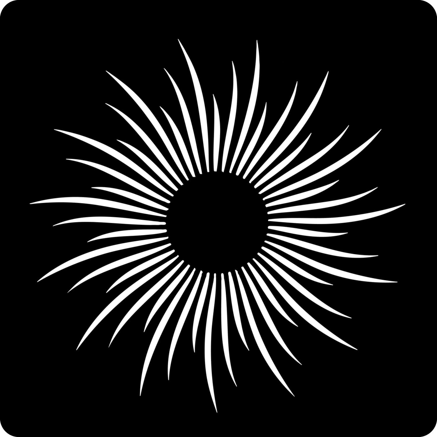 Kachi Pencil Sun Rays Design Pattern Stencils for Art and Craft Painting Big Size 12x12 inch Reusable Stencil for Painting, Fabr