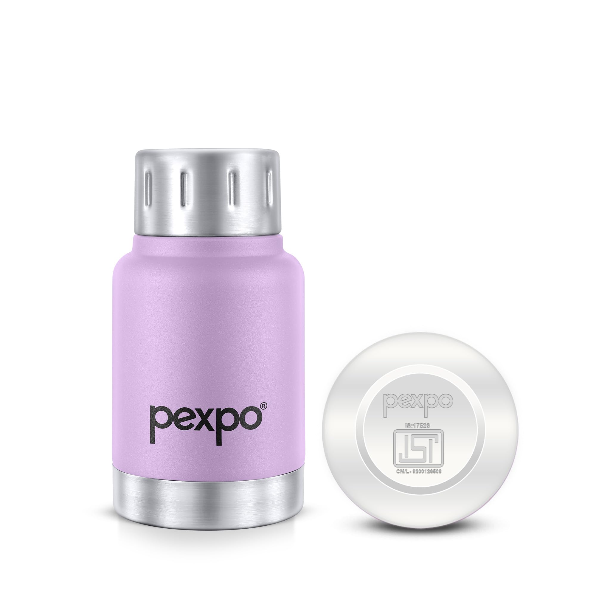 Pexpo Cameo Isi Certified Stainless Steel Vacuum Insulated Flask - 160Ml | Double Wall Hot & Cold Upto 4-5 Hours | Office, Schoo