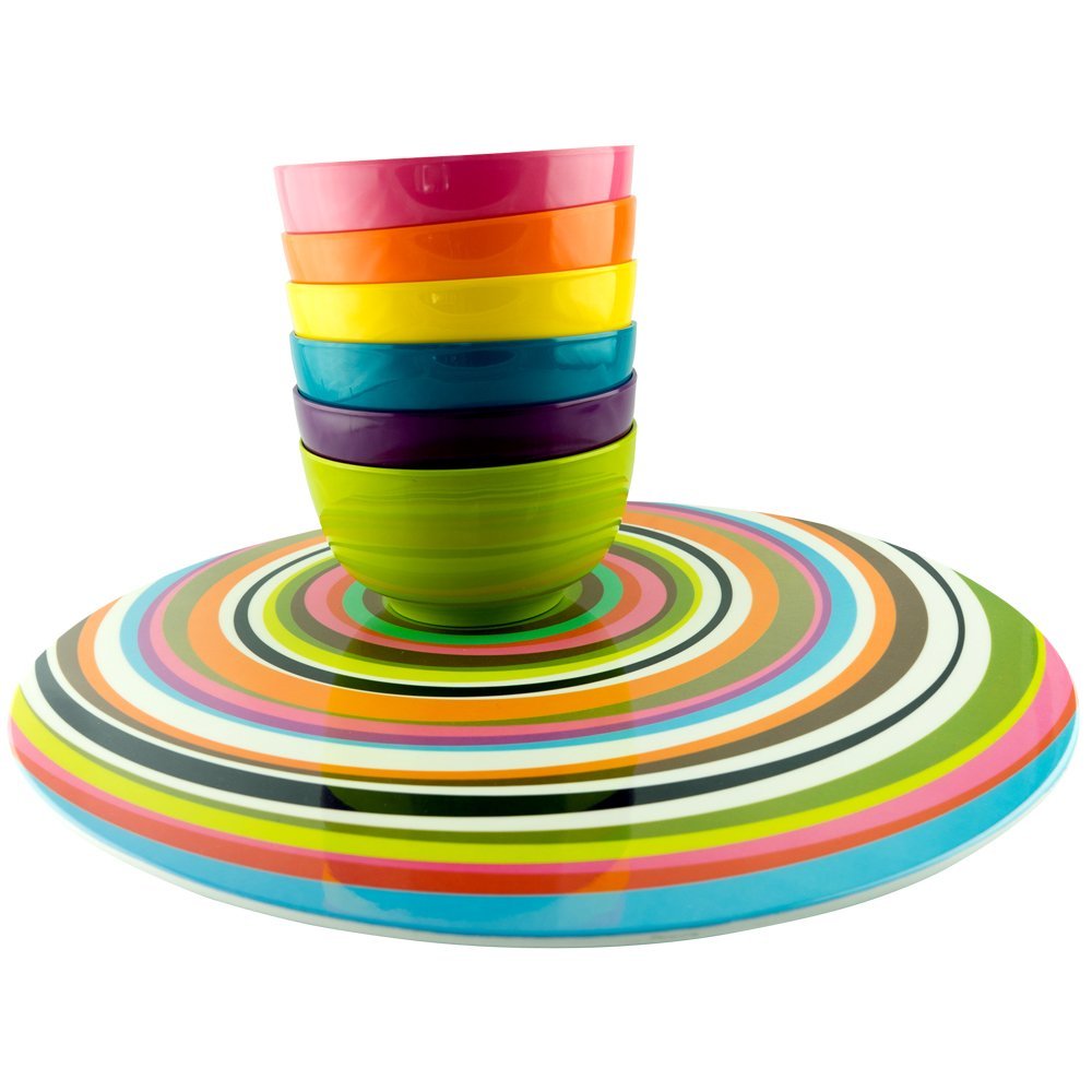 French Bull Lazy Susan Large Melamine Rotating Dinnerware Platter Turntable Table, Serving, Party, Kitchen, Organizing, Pantry,