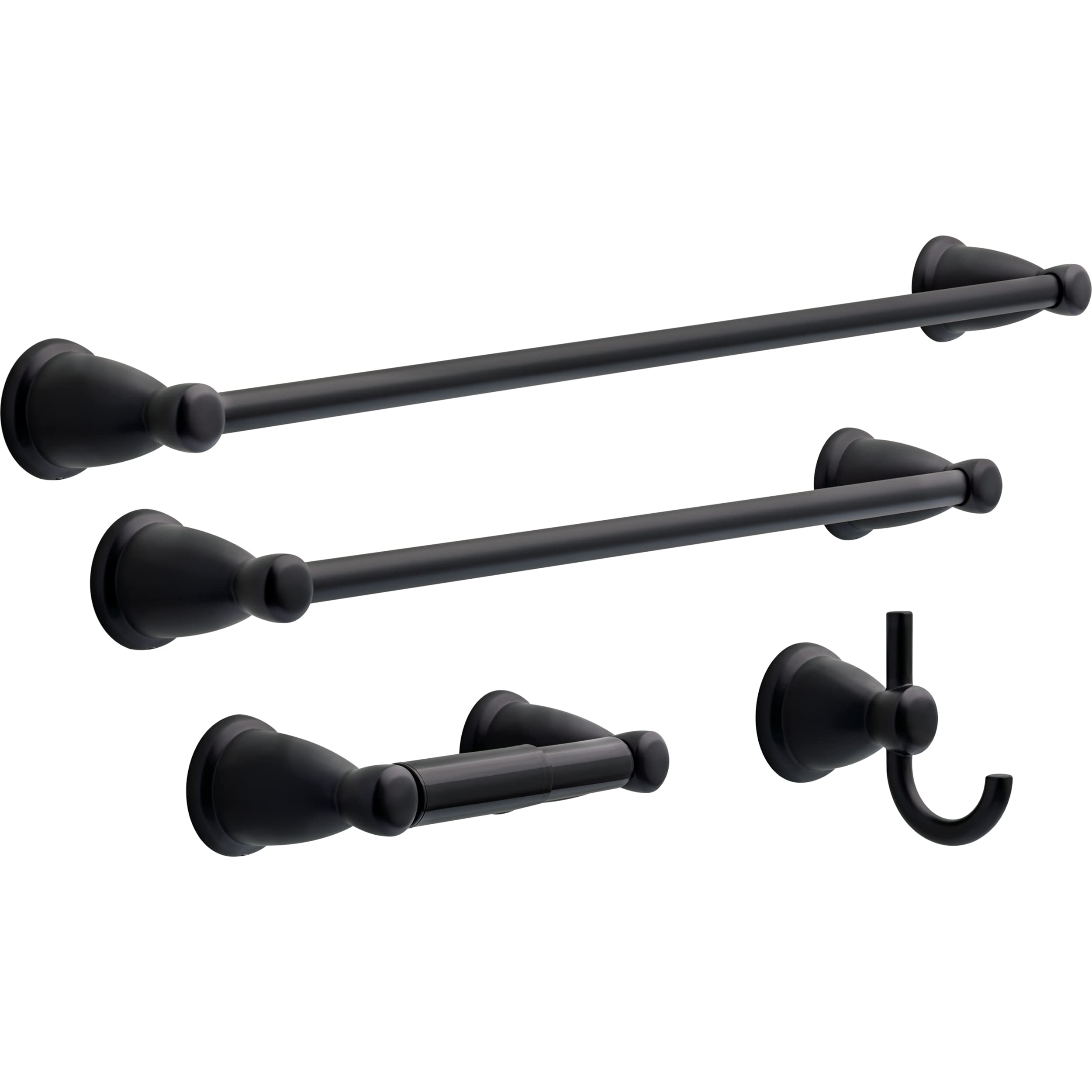Franklin Brass Kinla (1-Pack) 24' Towel Rack For Bathroom Matte Black Bar Holder Wall Mounted Rod, Hardware | Accessories Kin24-