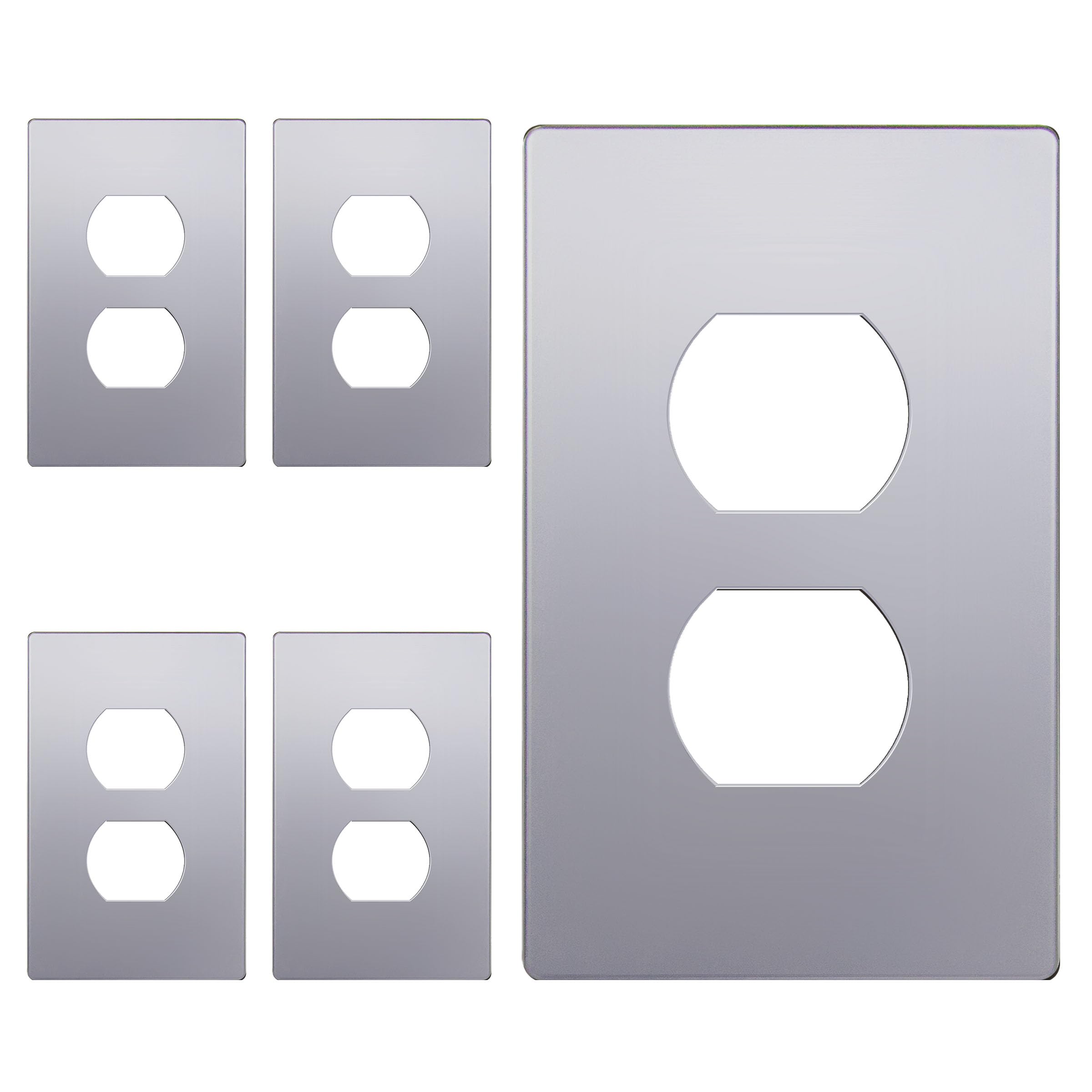 Enerlites Elite Series Duplex Outlet Receptacle Cover, Screwless Wall Plate, Standard Size, 1-Gang 468 X 293, Unbreakable Polyca