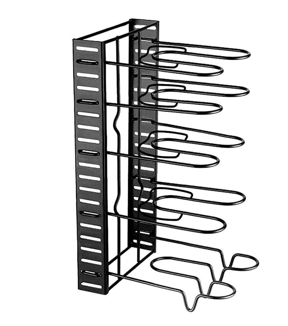 Vroxy Durable 5 Tiers Pot Frying Pan Lid Storage Rack Organizer Kitchen Cookware Stand Holder | Adjustable Bakeware Rack Pan Org