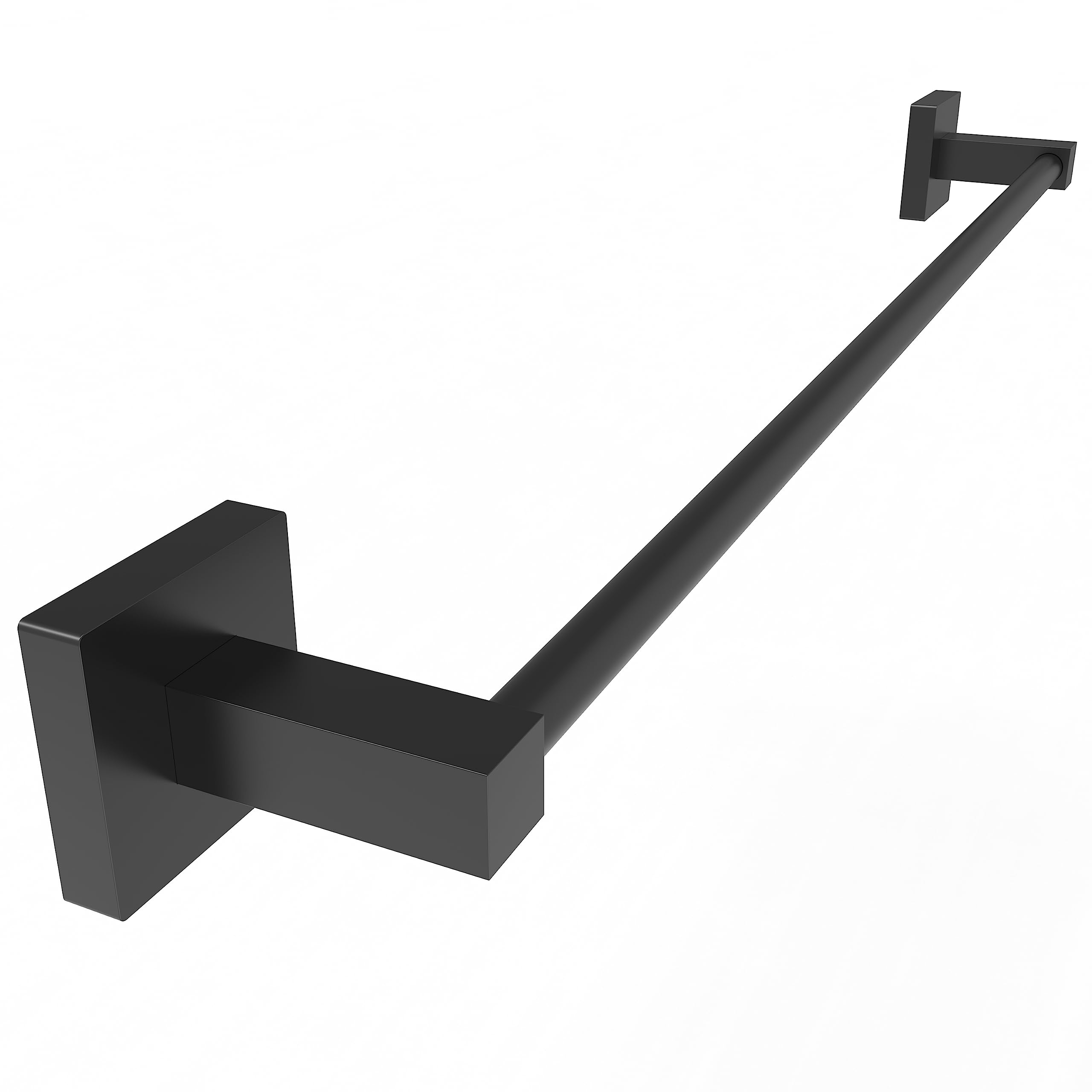 Ruacq Matte Black 21 Inch Single Towel Bar Square Bath Towel Holders Bathroom Towel Rack Sus304 Stainless Steel Modern Wall Moun