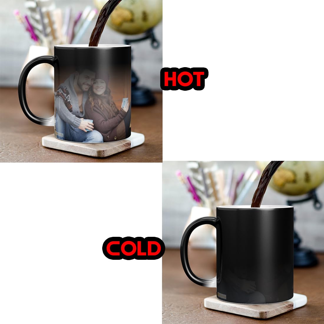 Cronkraft Personalized Magic Mug With Photo Custom Heat-Sensitive Color-Changing Coffee Cup Unique Gift For Birthday, Anniversar
