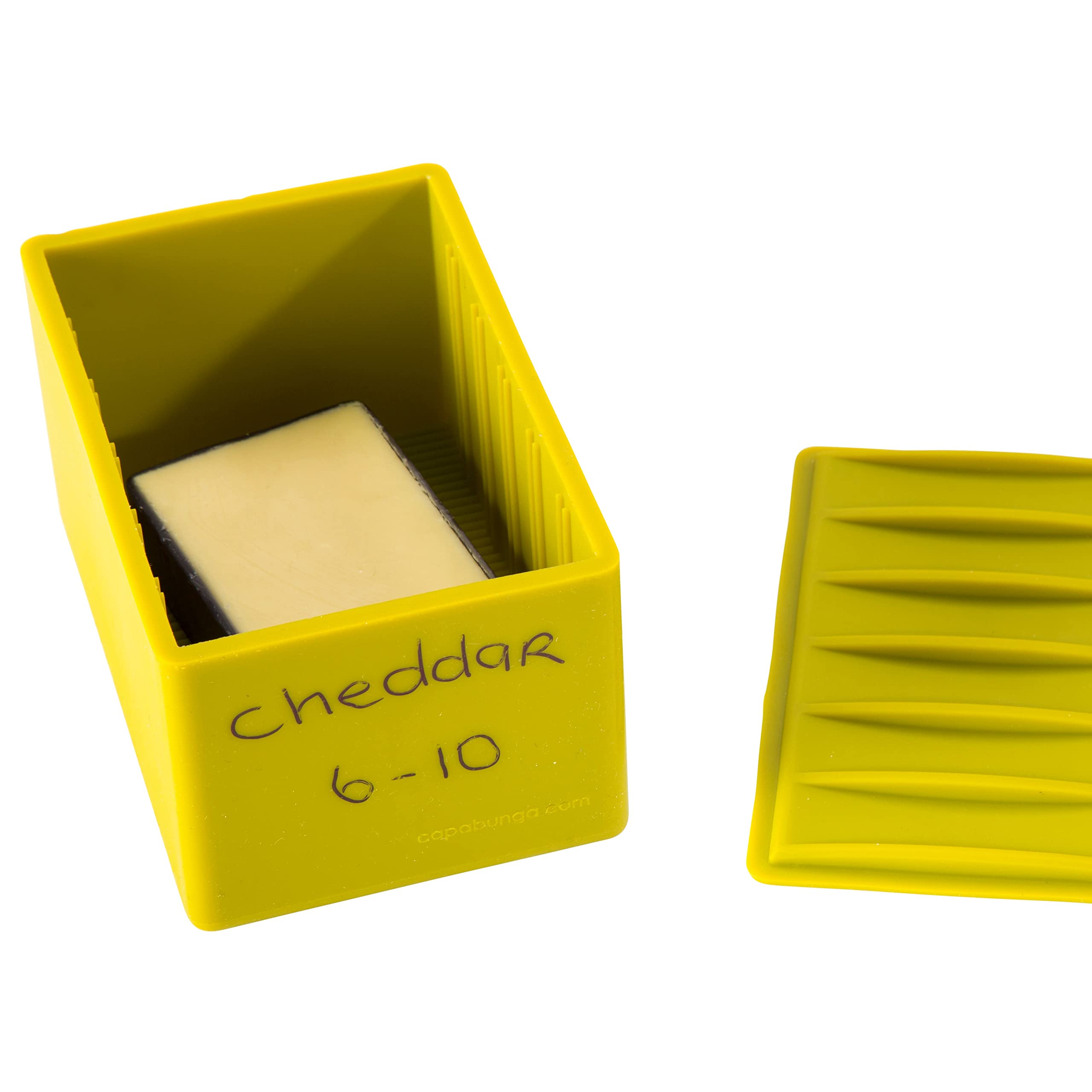 Capabunga Cheese Vault With Divider - Reusable Artisan Cheese Storage Container For Fridge - Food Grade Silicone Cheese Containe