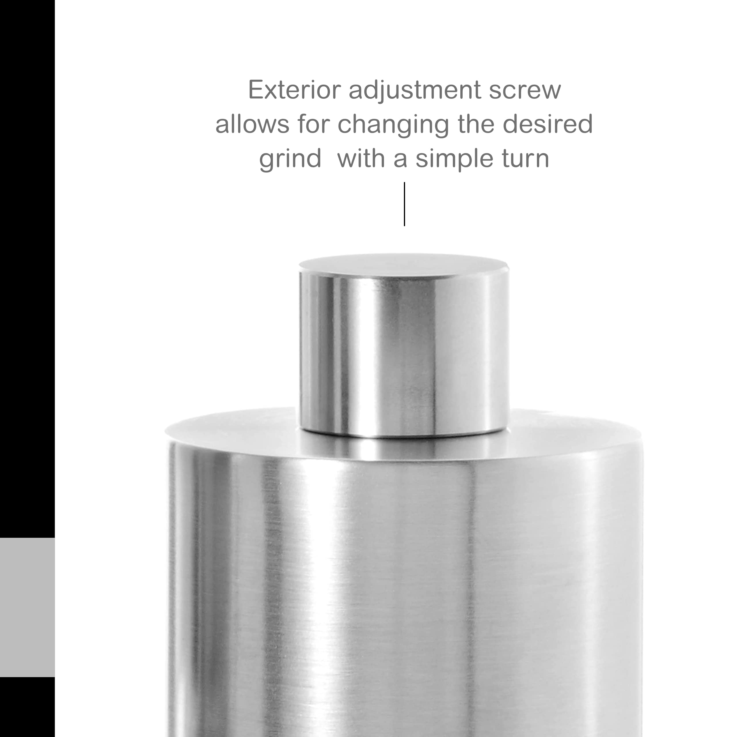 Adhoc Classic Medium Pepper Or Salt Mill - Acrylic Salt & Pepper Grinders With Grinder Closing Mechanism - Refillable Spice Tool