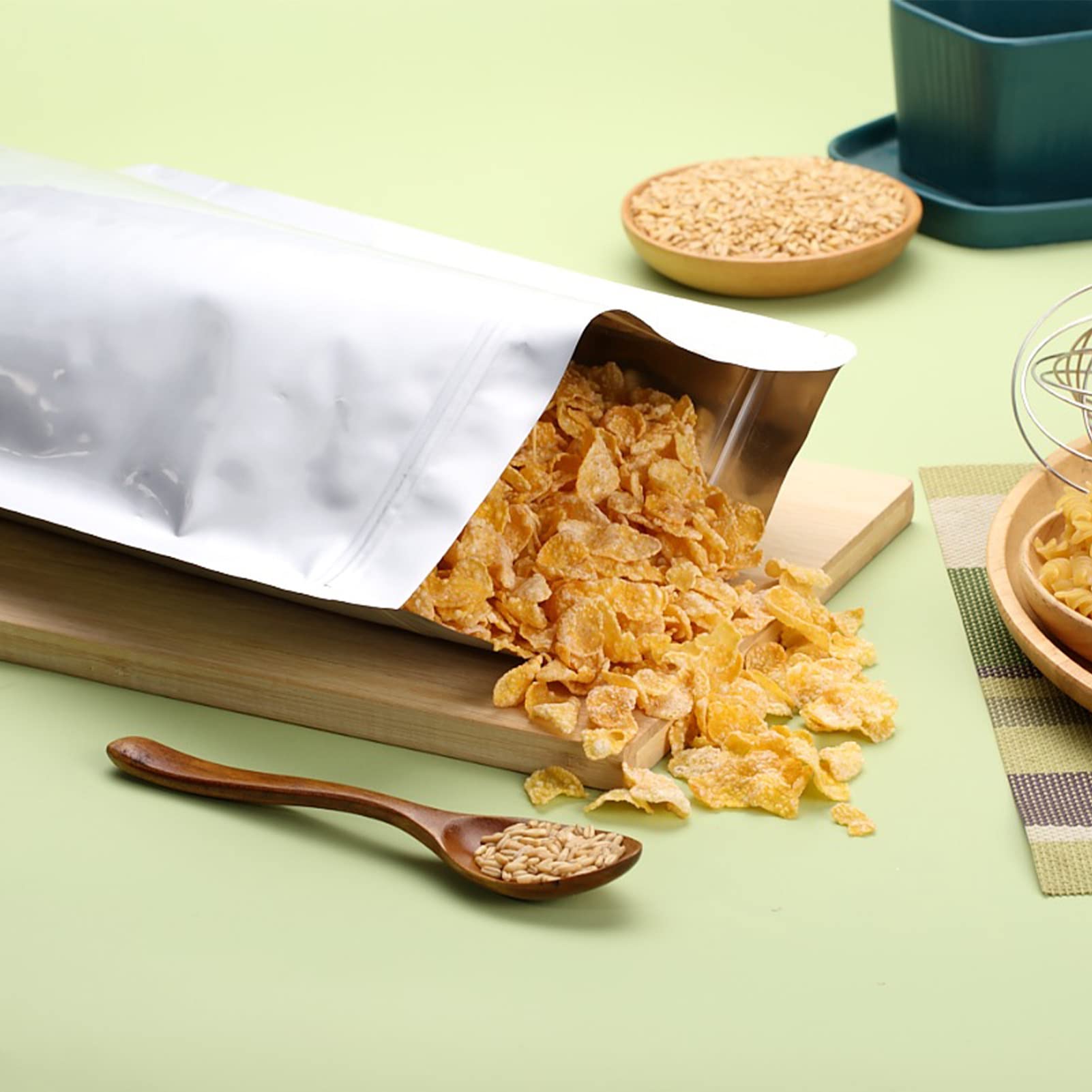 50Pcs 1 Gallon Mylar Bags For Food Storage, 10 Mil 10''X14'' Stand-Up Zipper Pouches Resealable And Heat Sealable Bags For Long