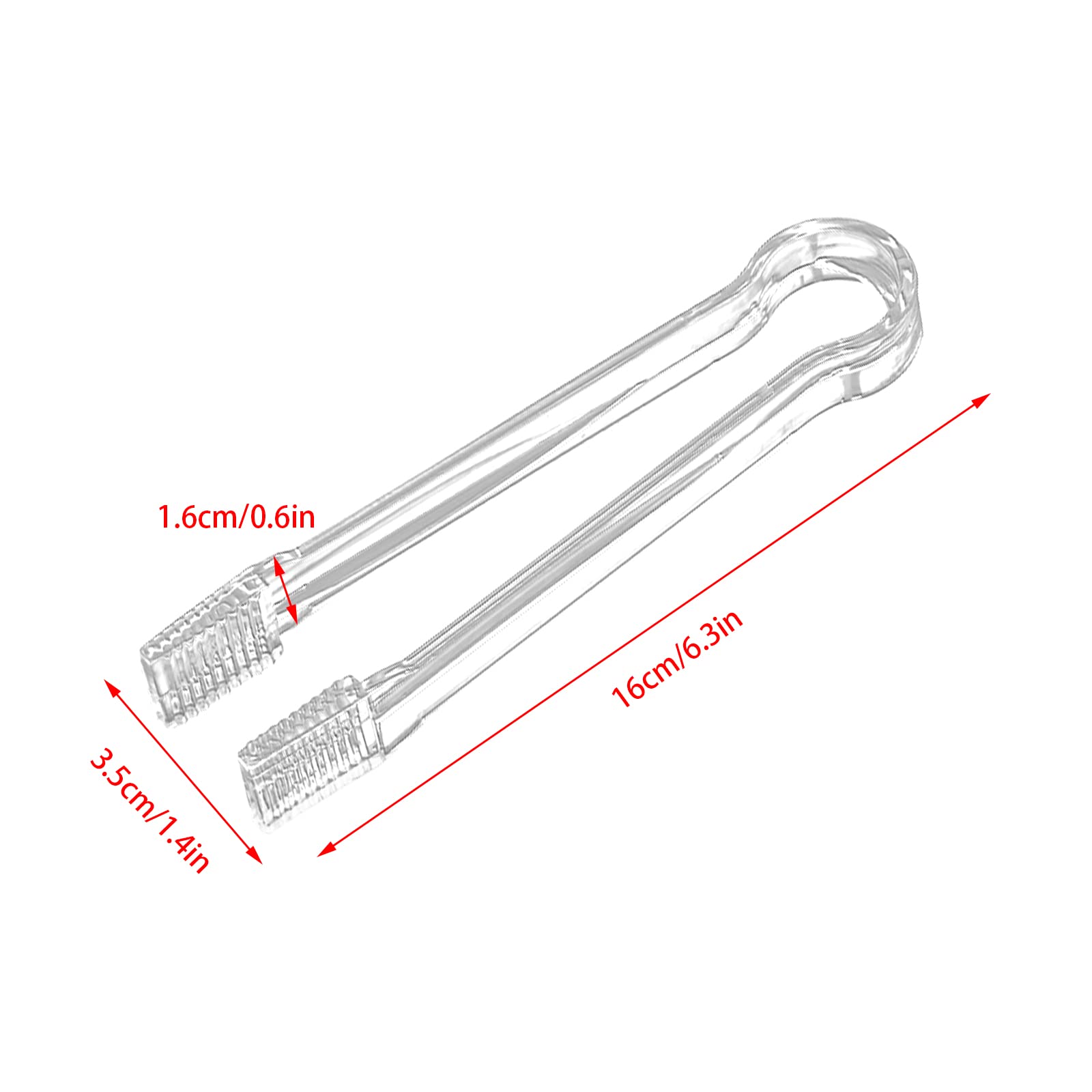 10 Pcs Plastic Buffet Serving Tongs, Clear Kitchen Tongs Mini Serving Utensil Tongs For Food Ice Salad Buffet Barbecue Cookies,