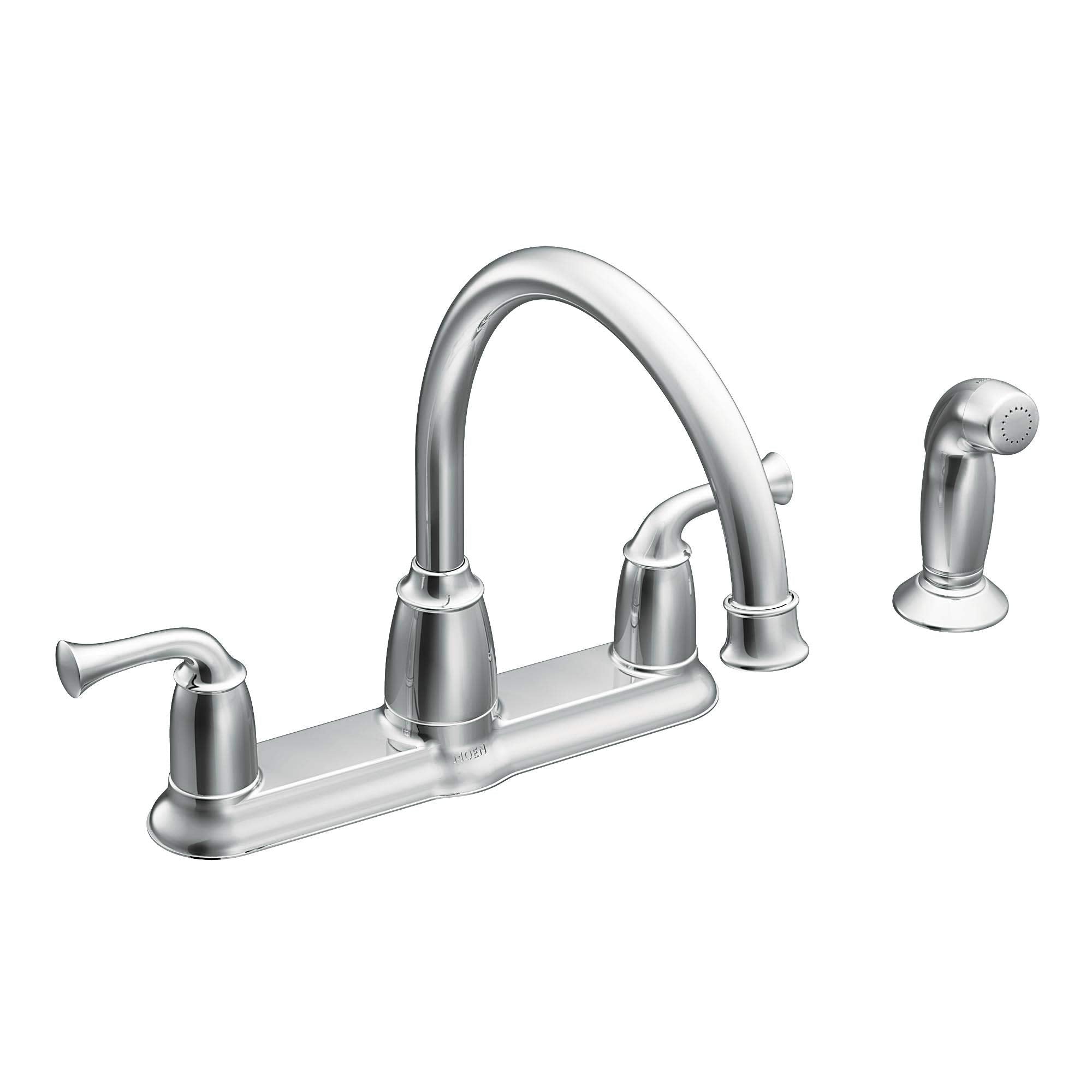 Moen, Chrome Ca87553 High-Arc Kitchen Faucet With Side Spray From The Banbury Collection, Pack Of 1